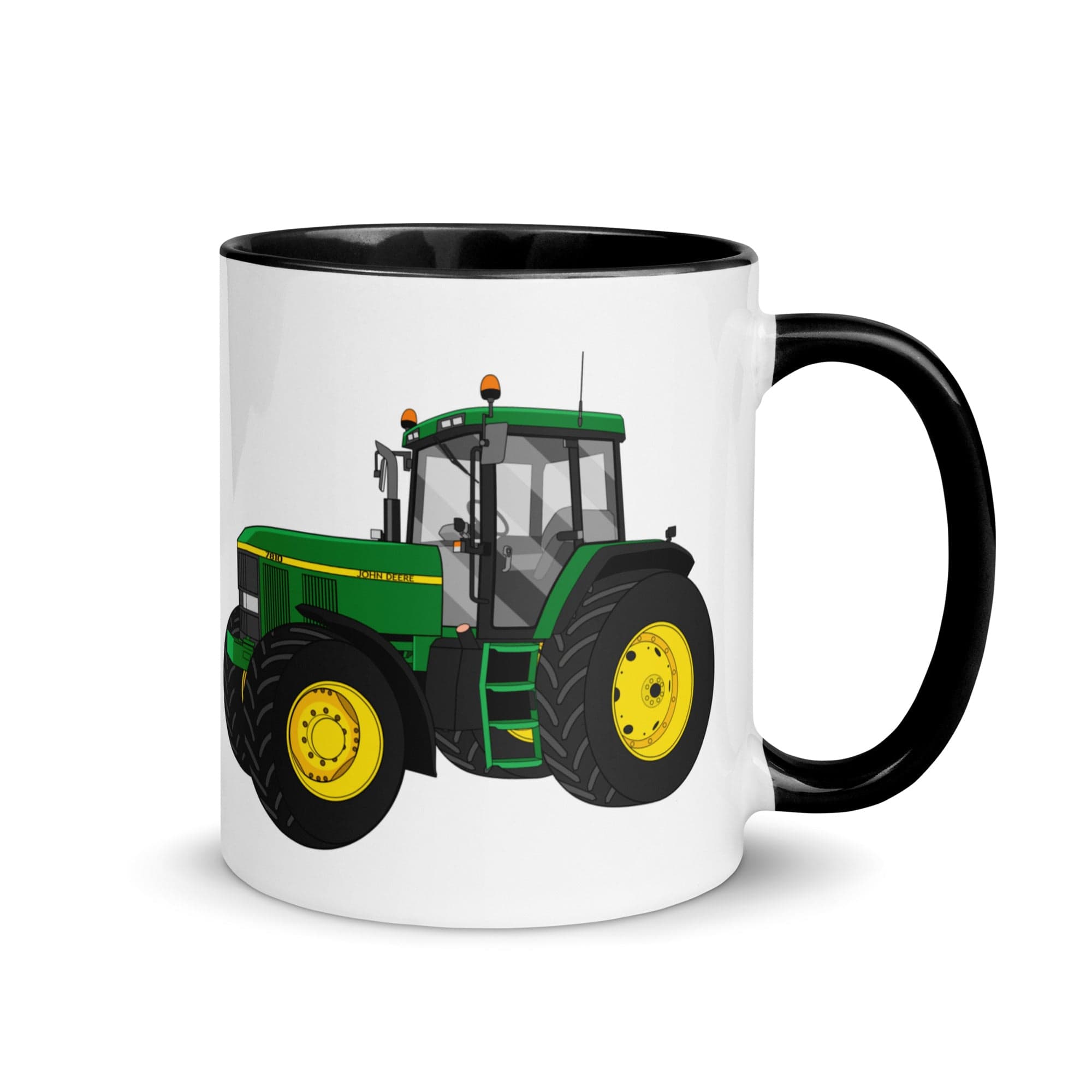The Tractors Mugs Store Black John Deere 7810 Mug with Color Inside Quality Farmers Merch