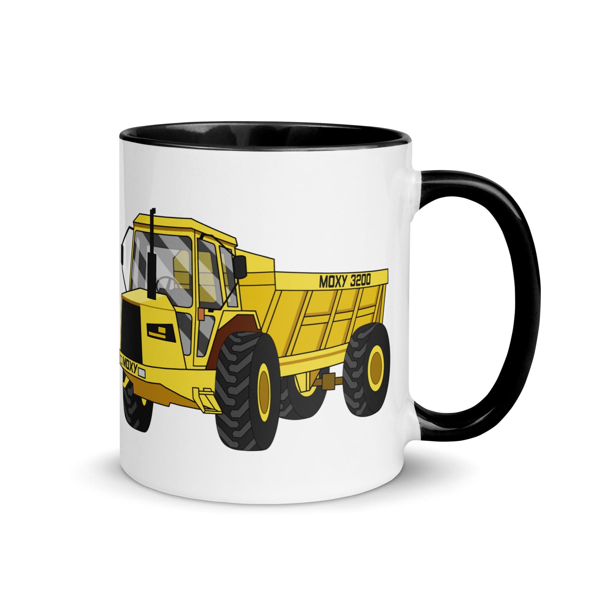 The Tractors Mugs Store Black Moxy 3200 Mug with Color Inside Quality Farmers Merch