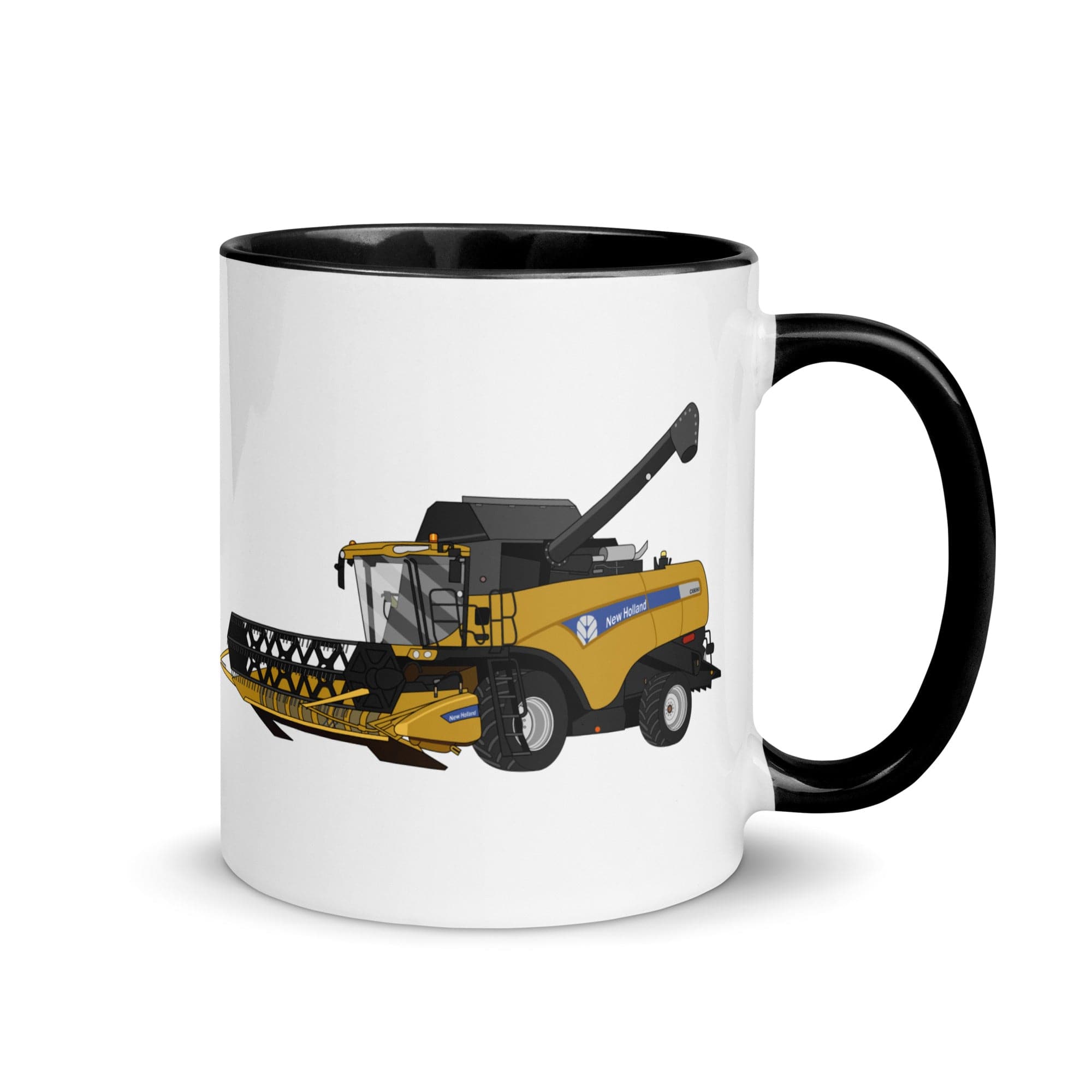 The Tractors Mugs Store Black New Holland CX 8060 Combine Harvester Mug with Color Inside Quality Farmers Merch