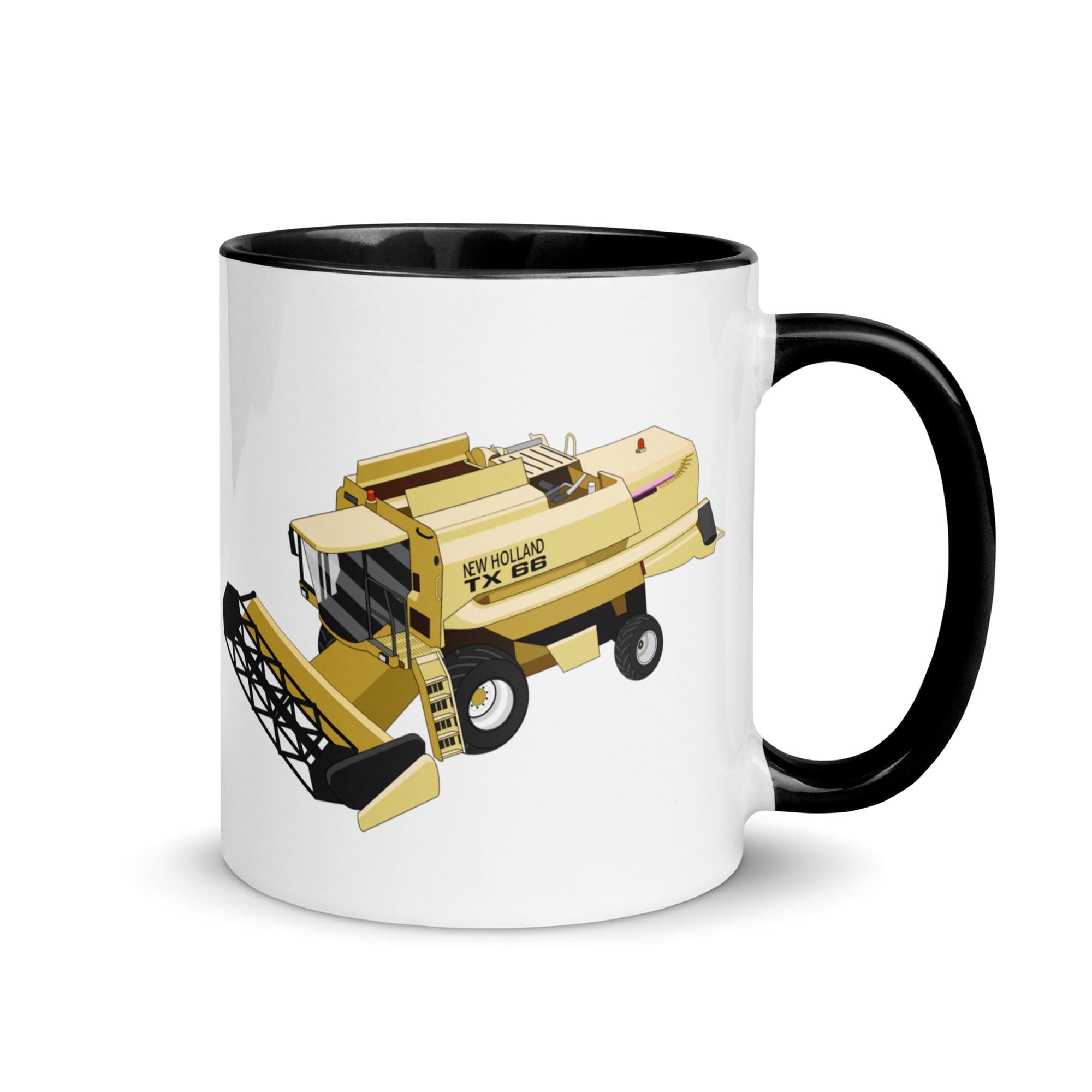 The Tractors Mugs Store Black New Holland TX 66 Combine Harvester Mug with Color Inside Quality Farmers Merch
