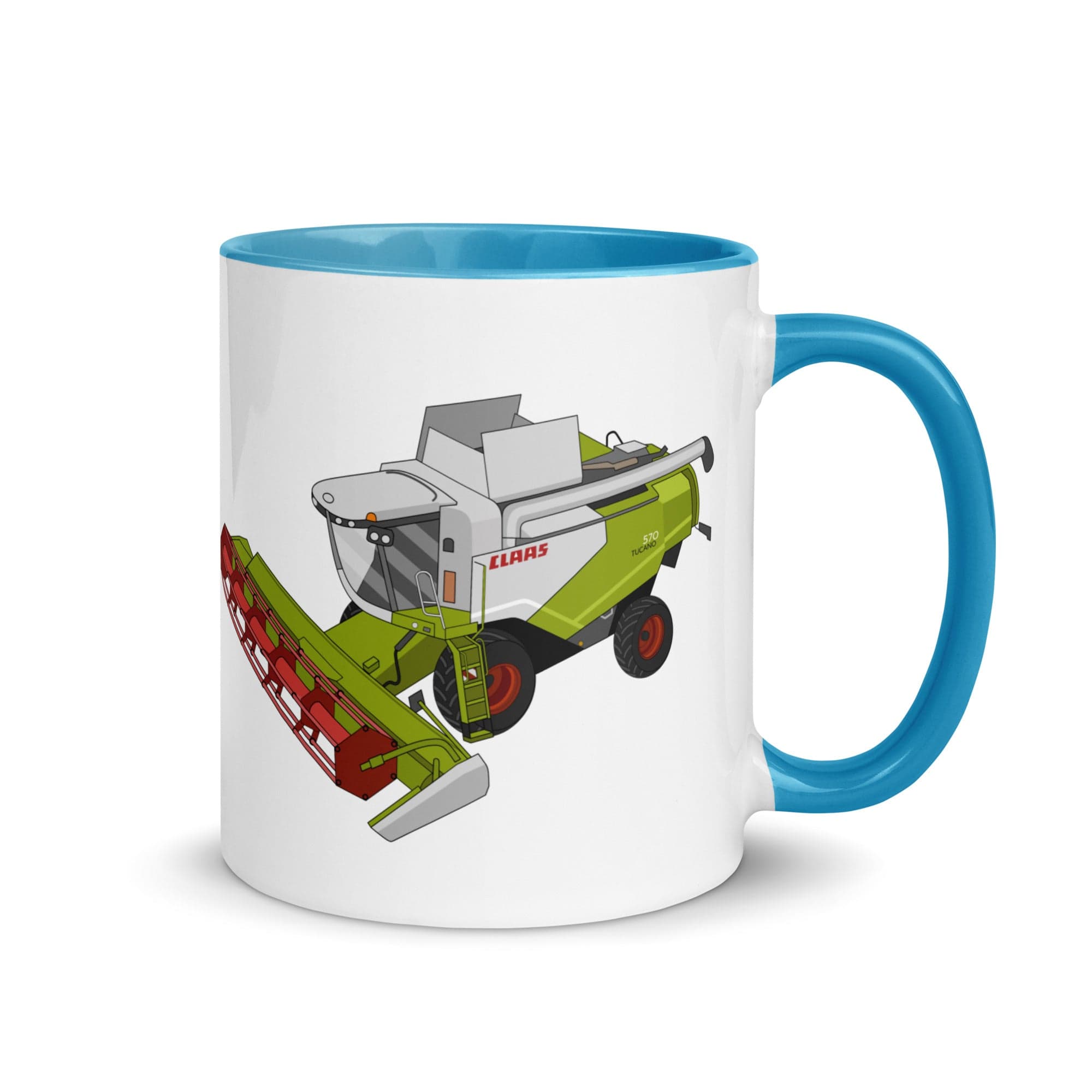 The Tractors Mugs Store Blue Class Tucano 570 Mug with Color Inside Quality Farmers Merch