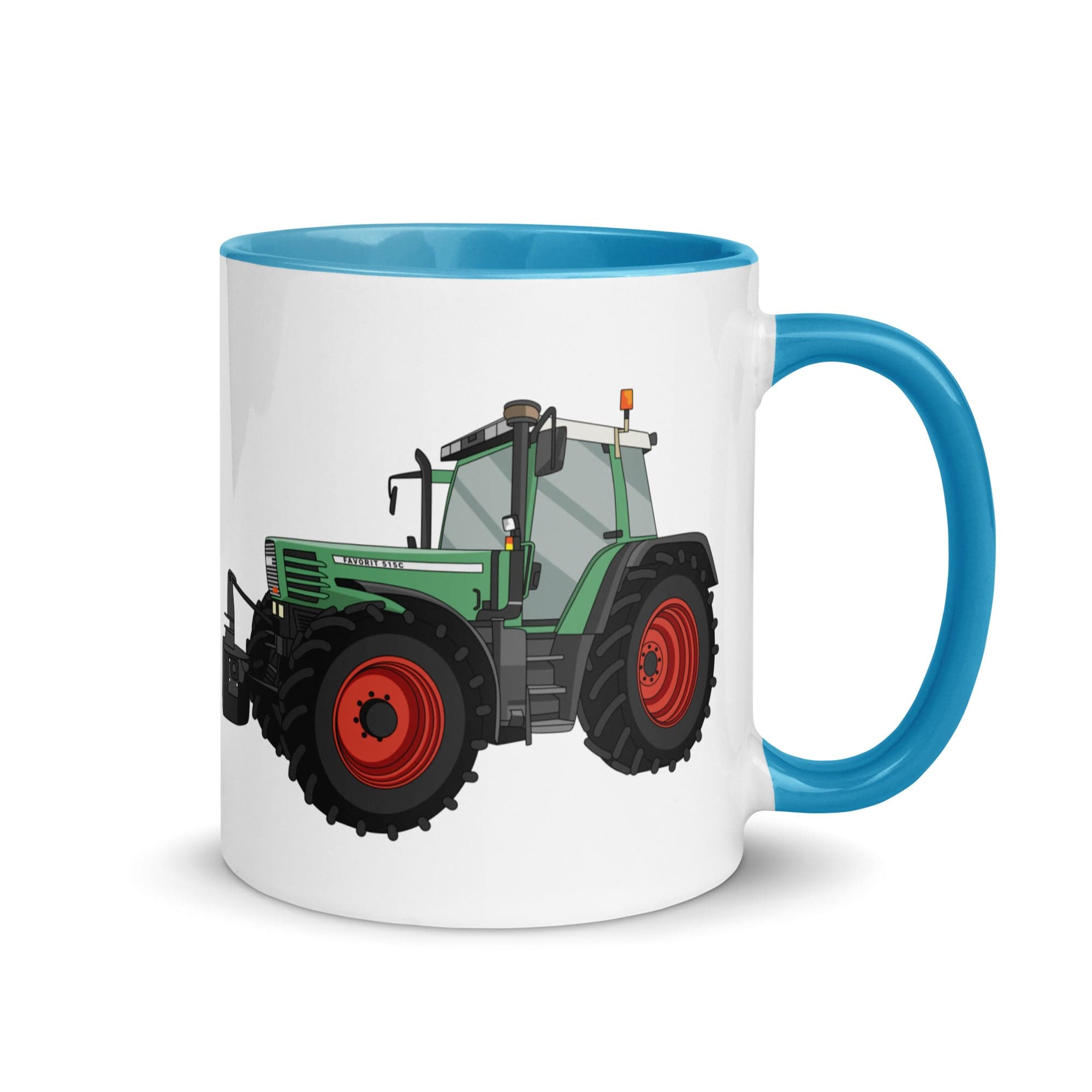 The Tractors Mugs Store Blue Fendt Favorit 515 Mug with Color Inside Quality Farmers Merch