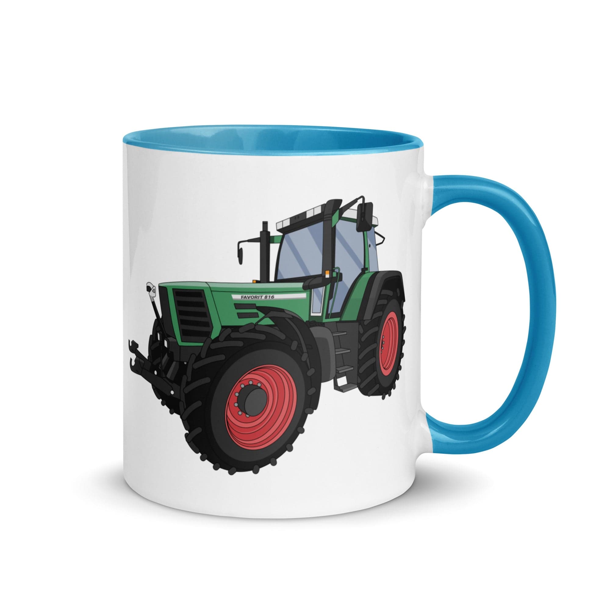 The Tractors Mugs Store Blue Fendt Favorit 816 | Mug with Color Inside Quality Farmers Merch