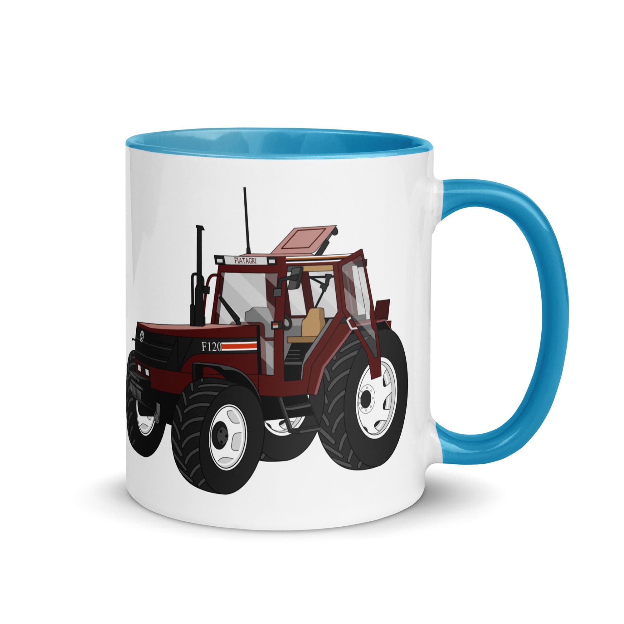 The Tractors Mugs Store Blue Fiat F120 Winner Mug with Color Inside Quality Farmers Merch
