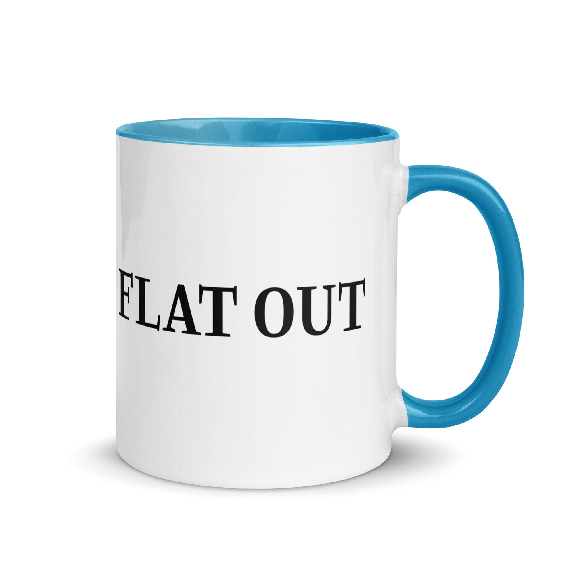 The Tractors Mugs Store Blue Flat Out Mug with Color Inside Quality Farmers Merch