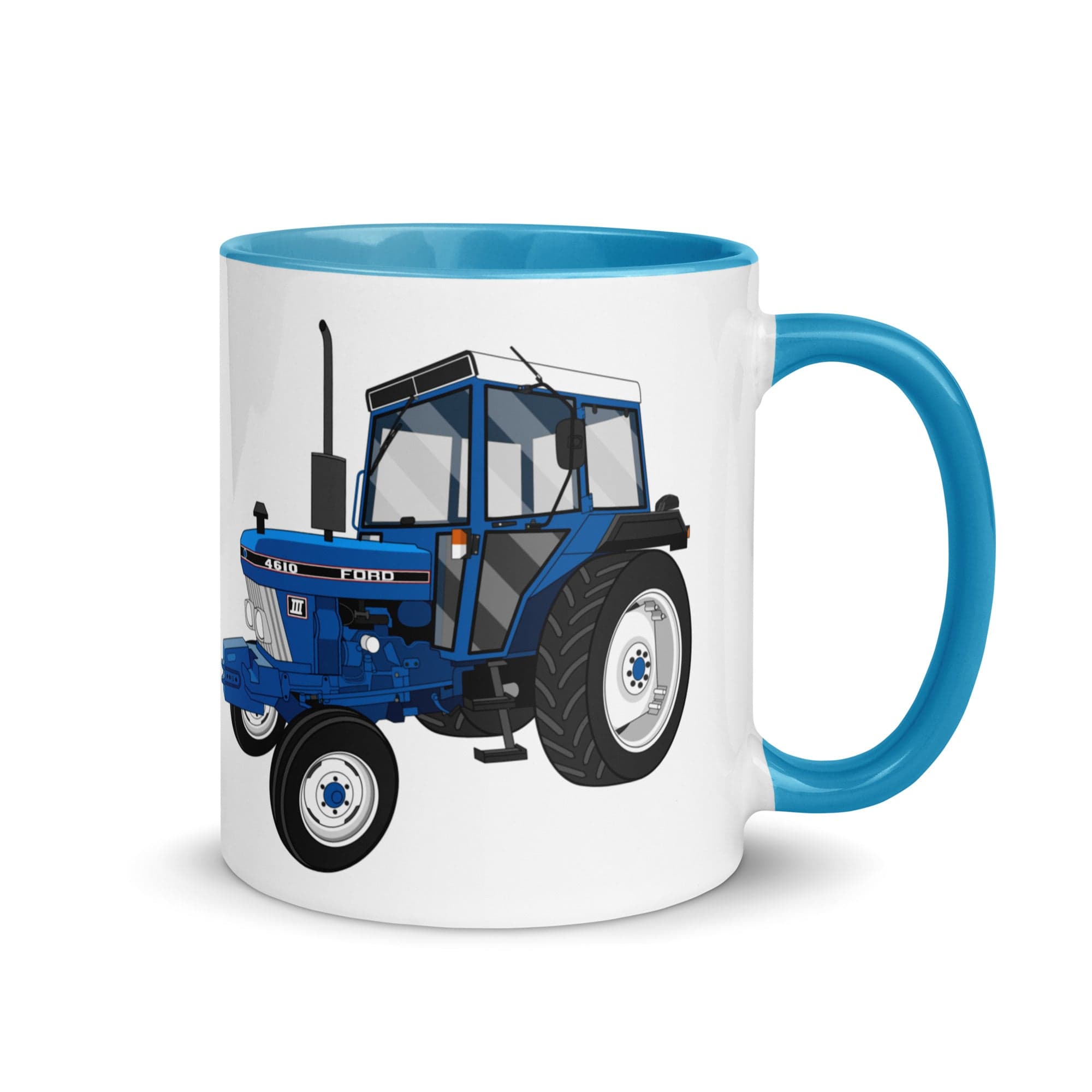The Tractors Mugs Store Blue Ford 4610 2WD Mug with Color Inside Quality Farmers Merch