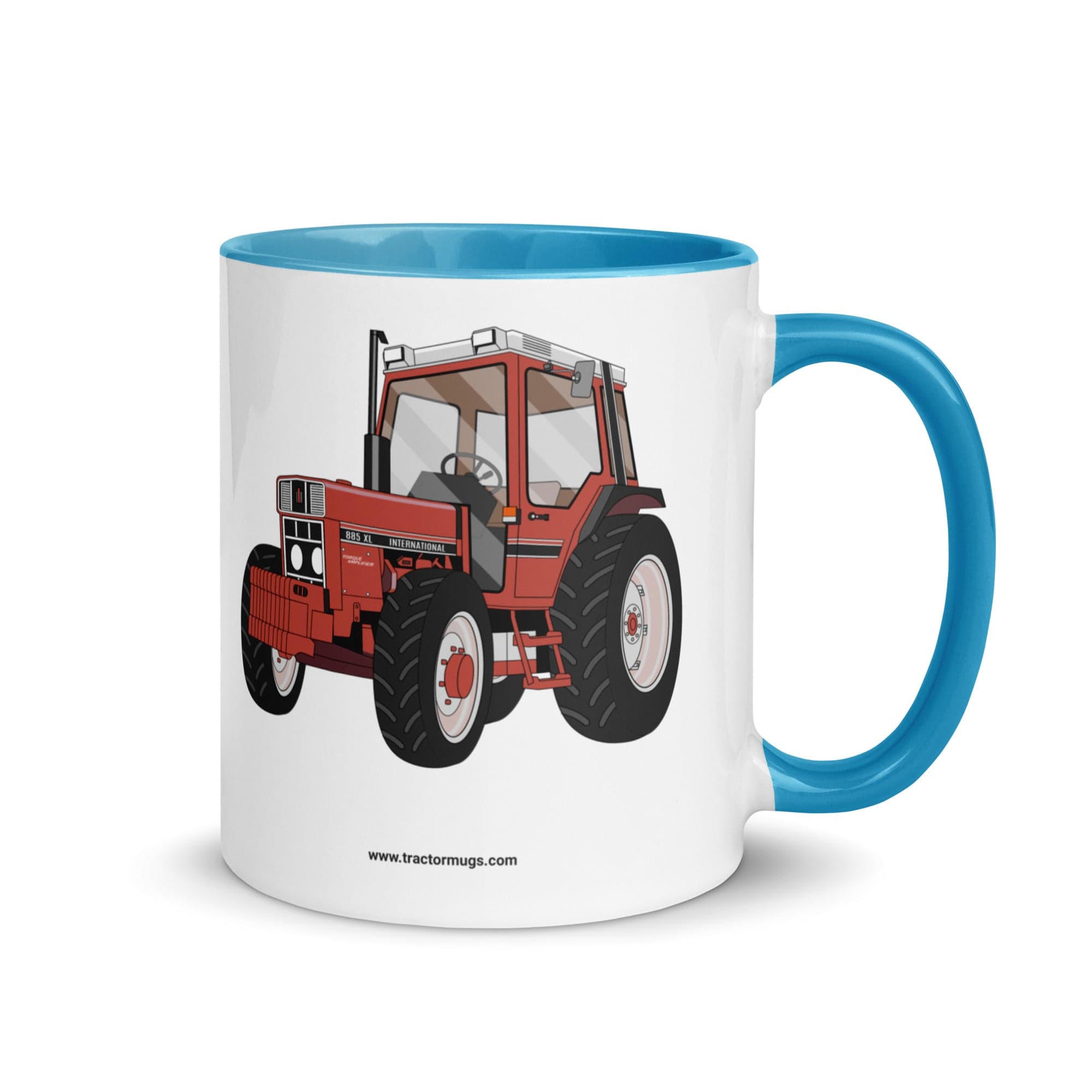 The Tractors Mugs Store Blue International 885 XL 4WD | Mug with Color Inside Quality Farmers Merch