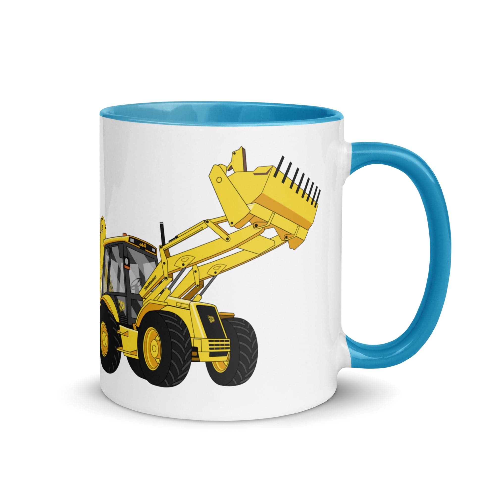 The Tractors Mugs Store Blue JCB 4CX Project 8 | Mug with Color Inside Quality Farmers Merch