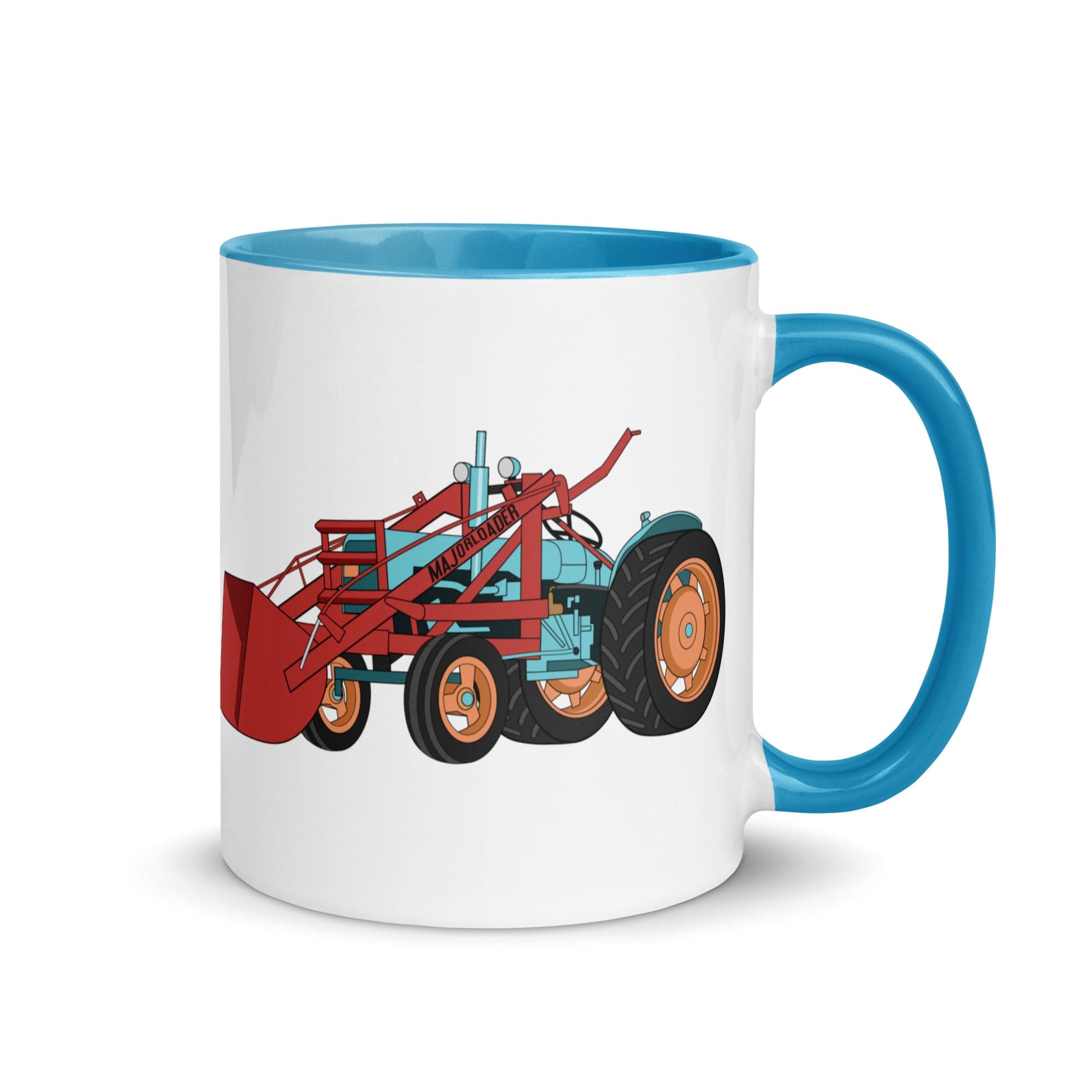 The Tractors Mugs Store Blue JCB Major Loader Mug with Color Inside Quality Farmers Merch