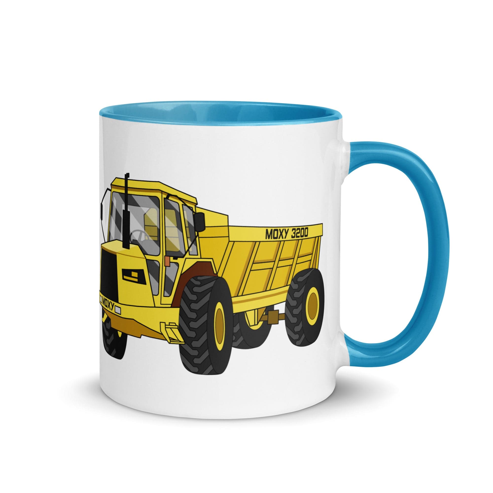 The Tractors Mugs Store Blue Moxy 3200 Mug with Color Inside Quality Farmers Merch