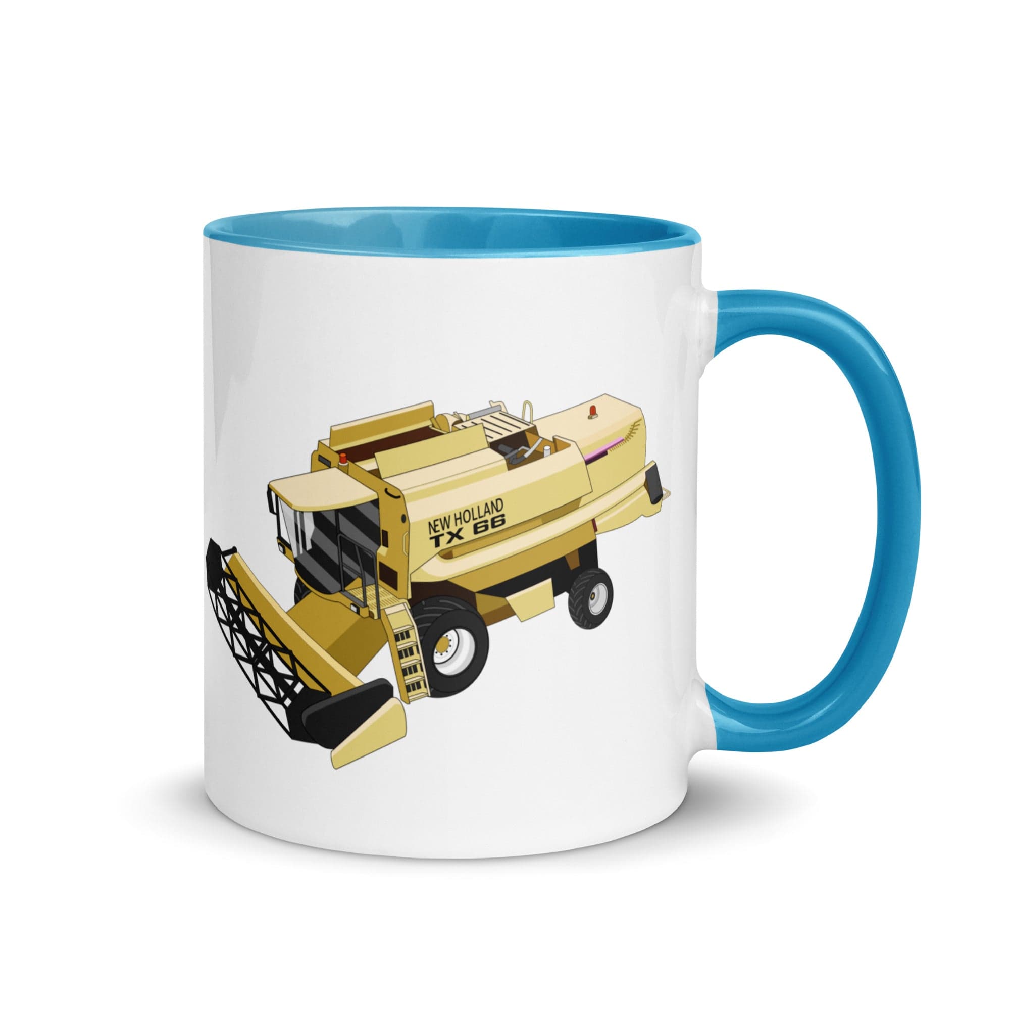 The Tractors Mugs Store Blue New Holland TX 66 Combine Harvester Mug with Color Inside Quality Farmers Merch