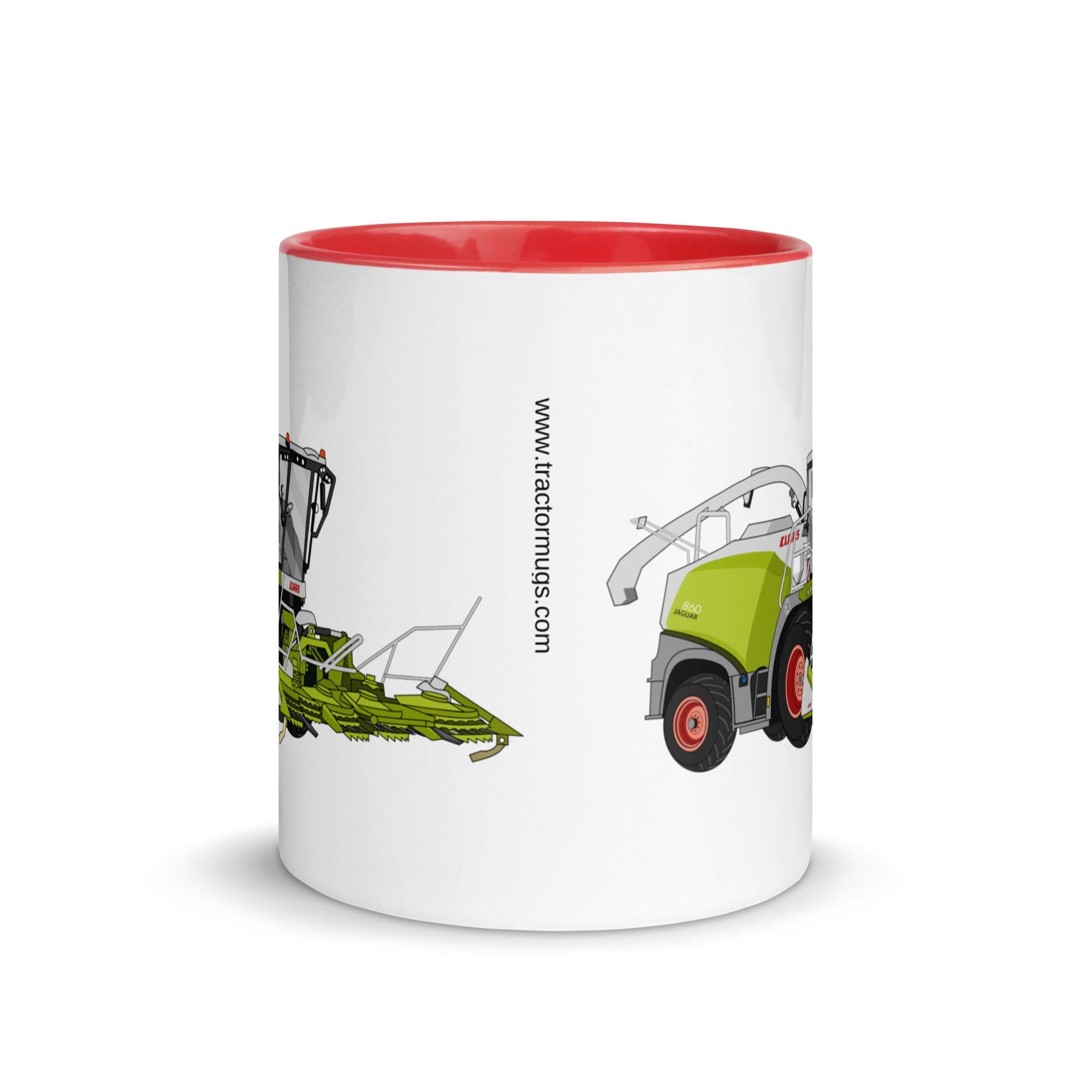 The Tractors Mugs Store Class Jaguar 860 Forage Harvester Mug with Color Inside Quality Farmers Merch