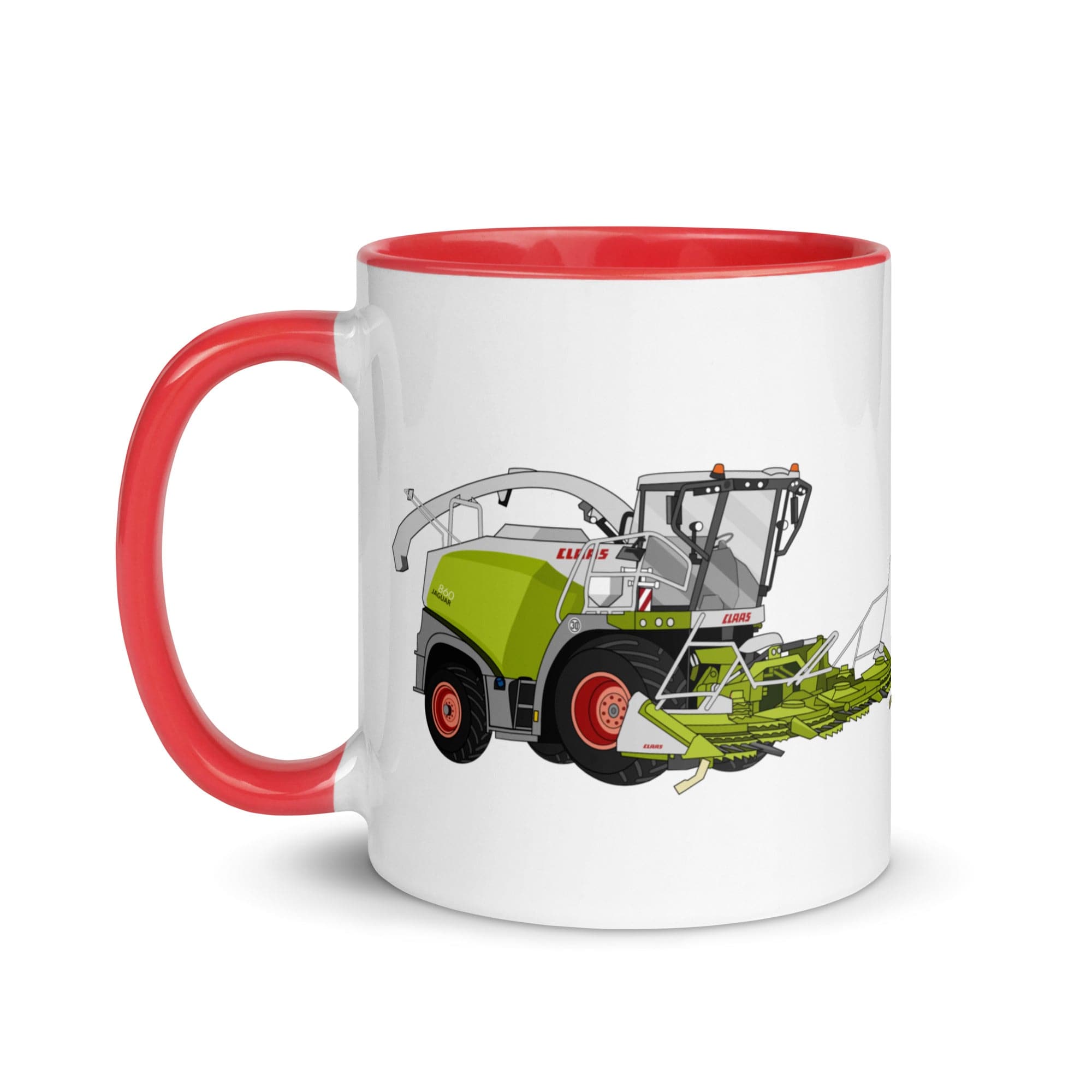 The Tractors Mugs Store Class Jaguar 860 Forage Harvester Mug with Color Inside Quality Farmers Merch