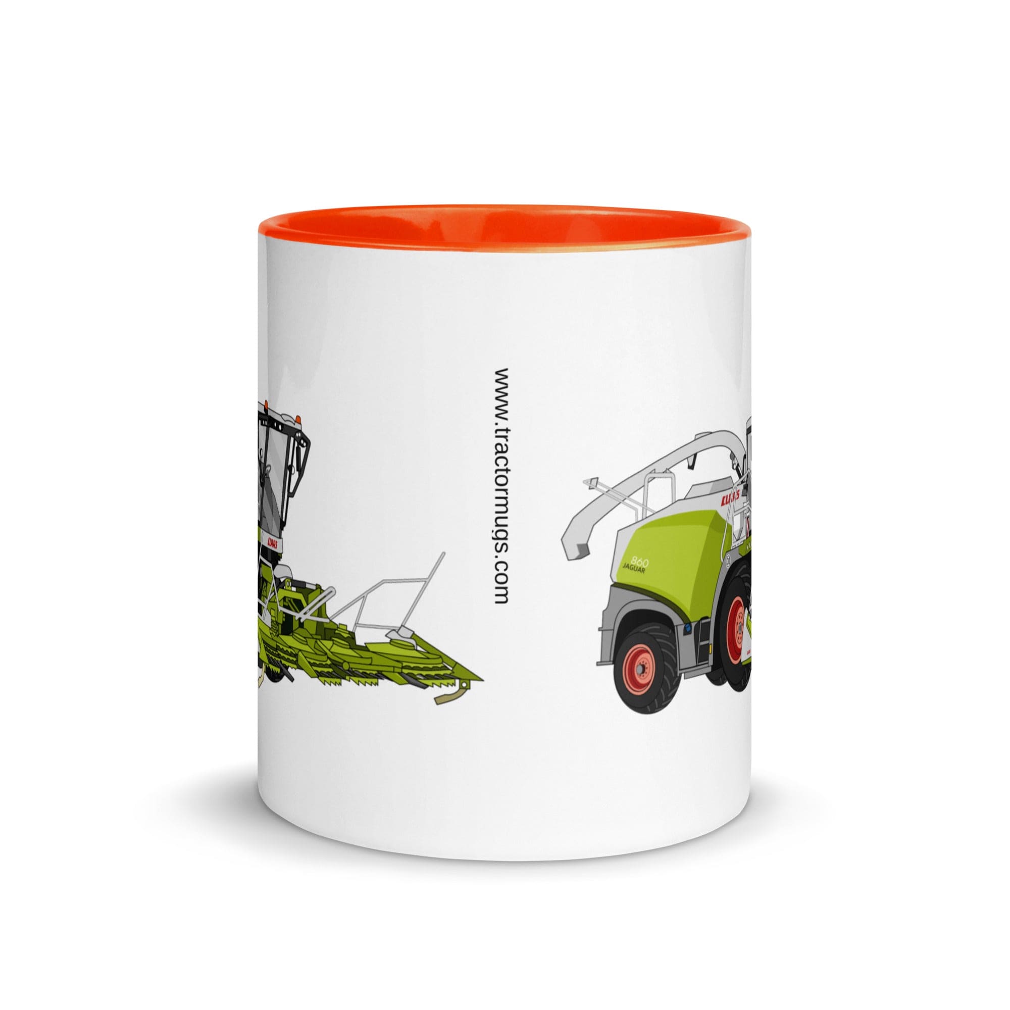 The Tractors Mugs Store Class Jaguar 860 Forage Harvester Mug with Color Inside Quality Farmers Merch