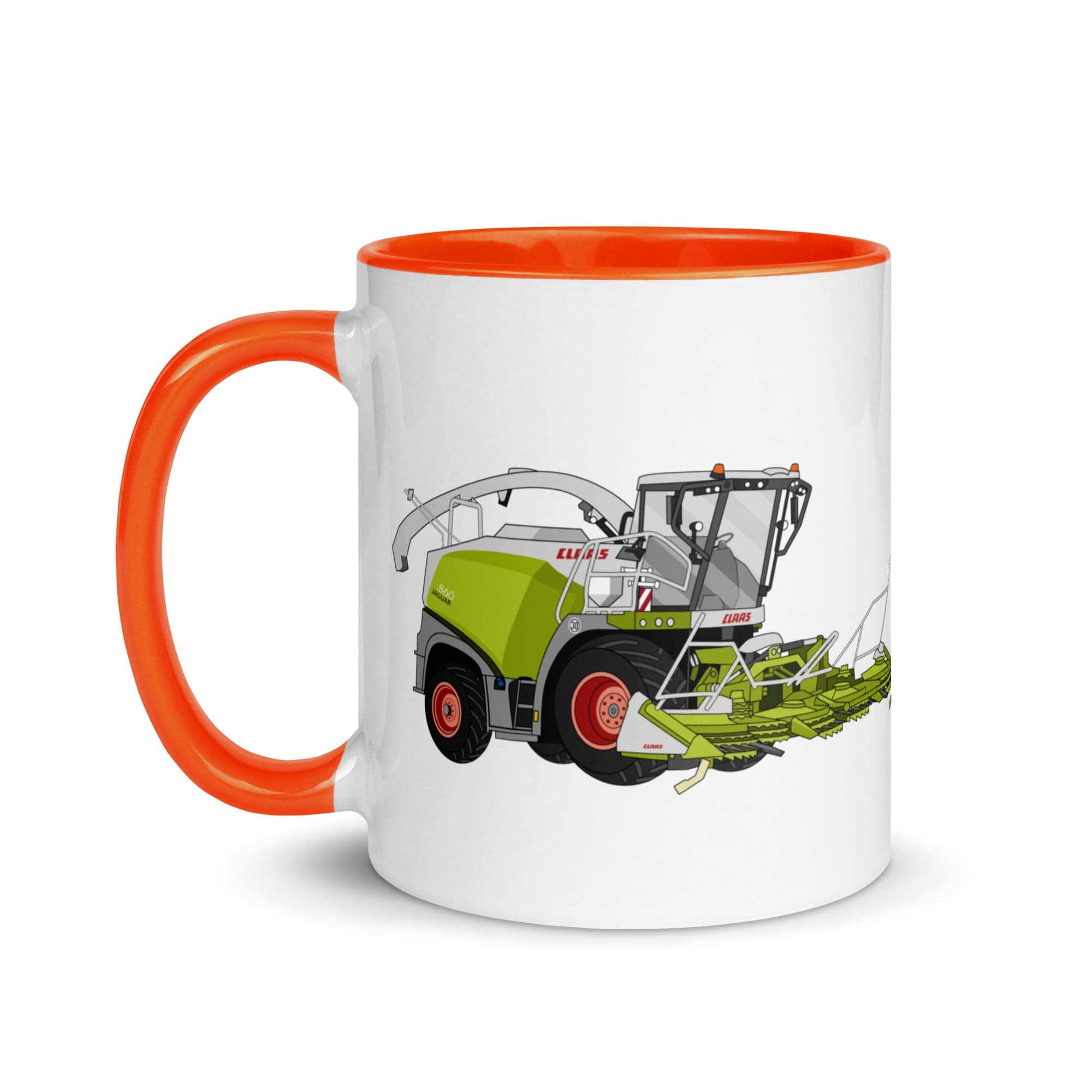 The Tractors Mugs Store Class Jaguar 860 Forage Harvester Mug with Color Inside Quality Farmers Merch