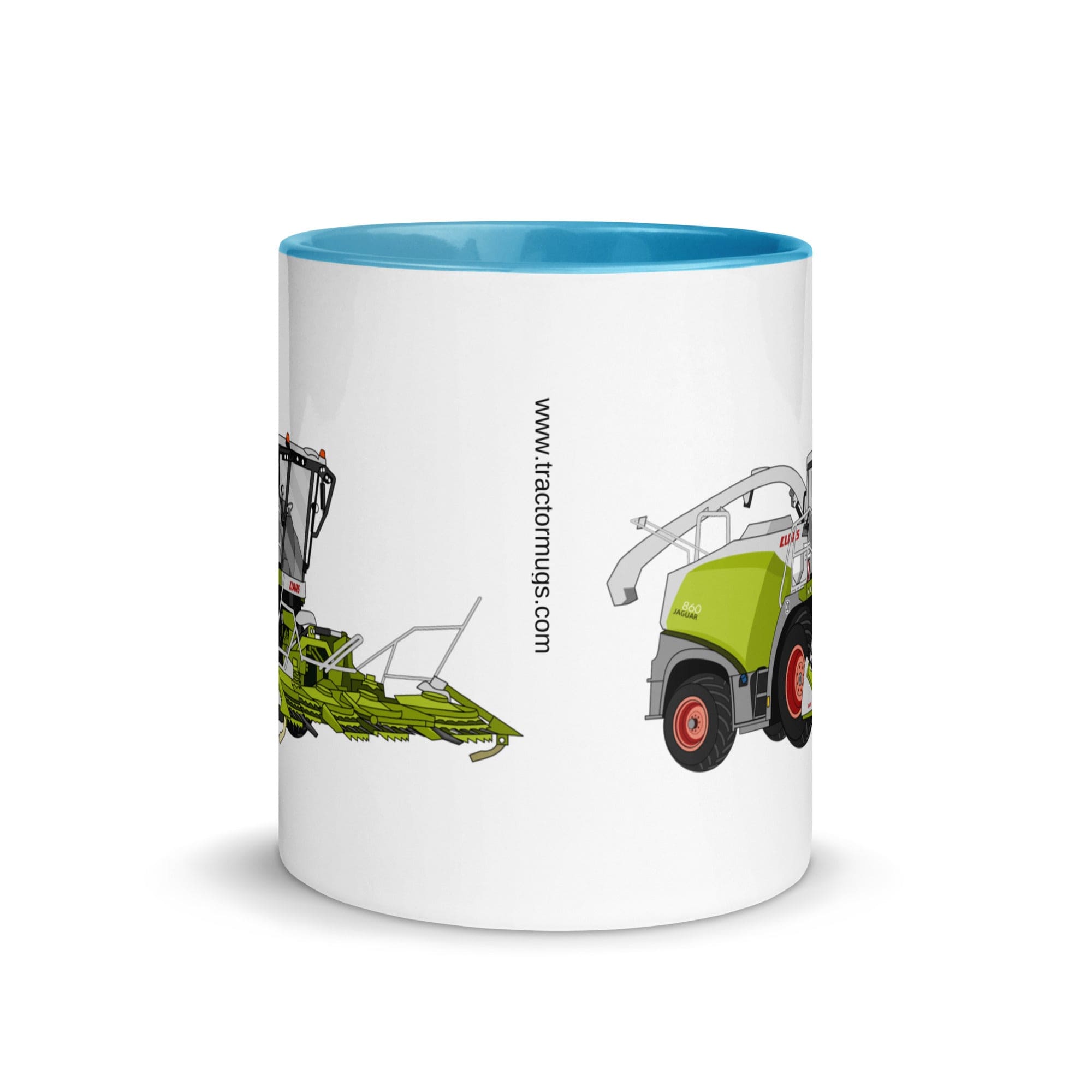 The Tractors Mugs Store Class Jaguar 860 Forage Harvester Mug with Color Inside Quality Farmers Merch
