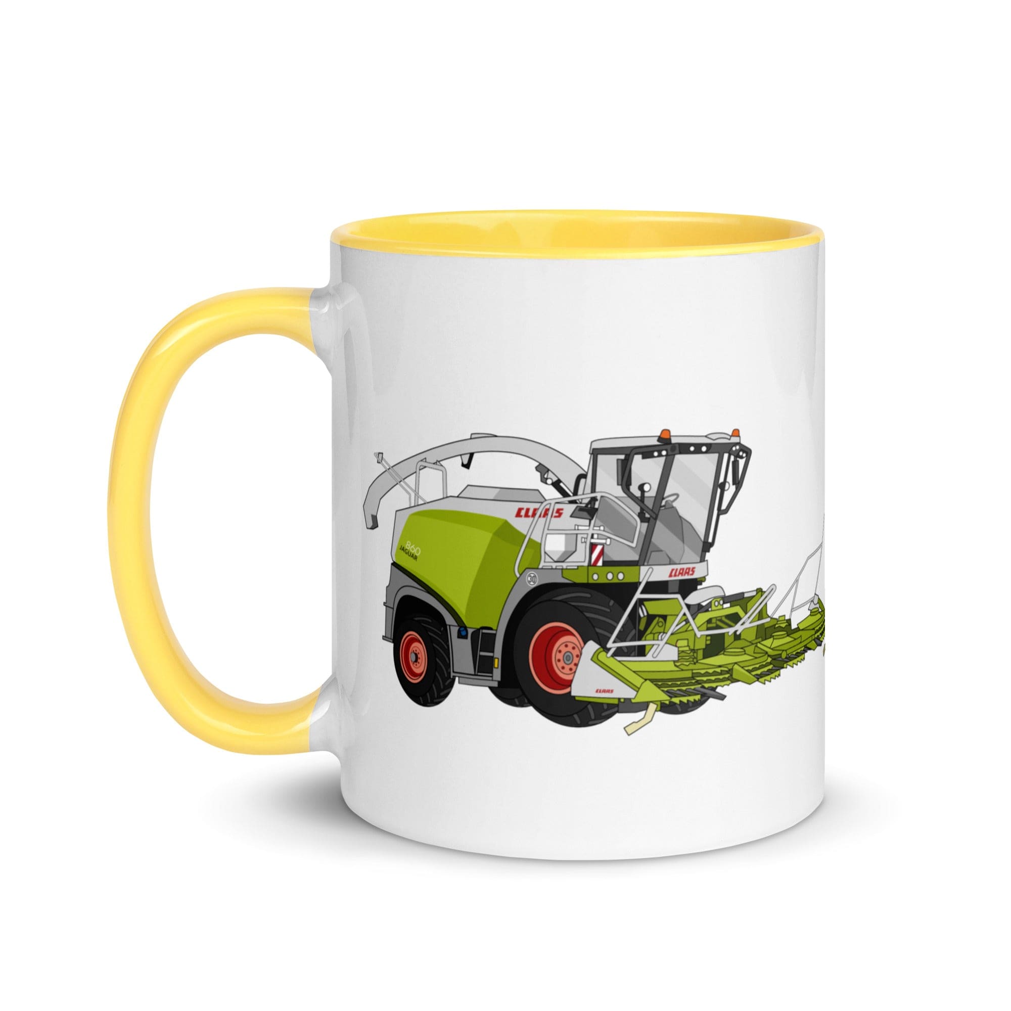 The Tractors Mugs Store Class Jaguar 860 Forage Harvester Mug with Color Inside Quality Farmers Merch