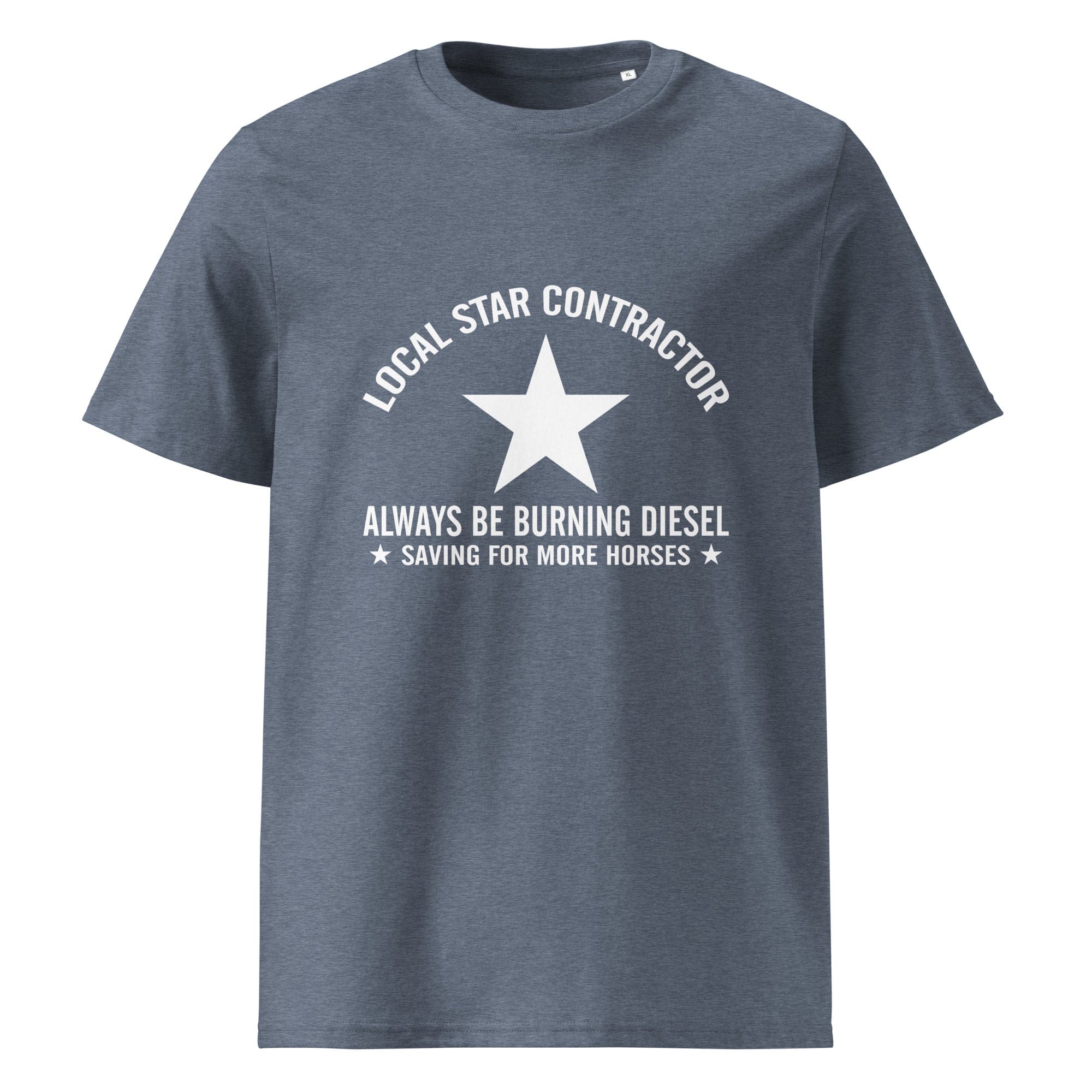 The Tractors Mugs Store Dark Heather Blue / S Star Contractor Unisex organic cotton t-shirt Quality Farmers Merch