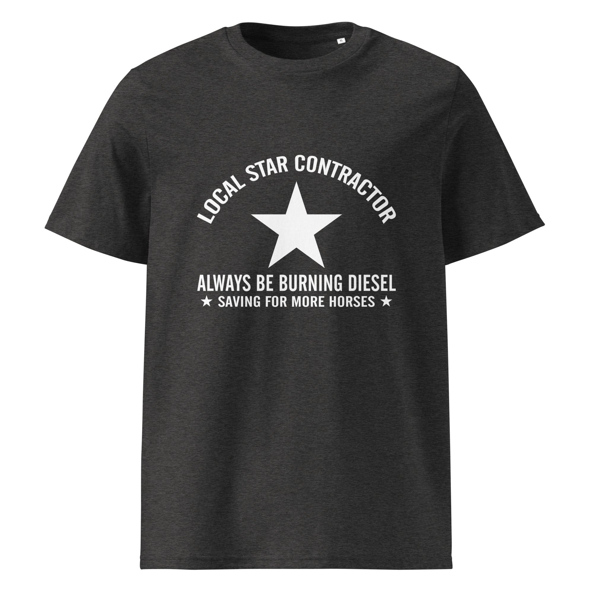 The Tractors Mugs Store Dark Heather Grey / S Star Contractor Unisex organic cotton t-shirt Quality Farmers Merch