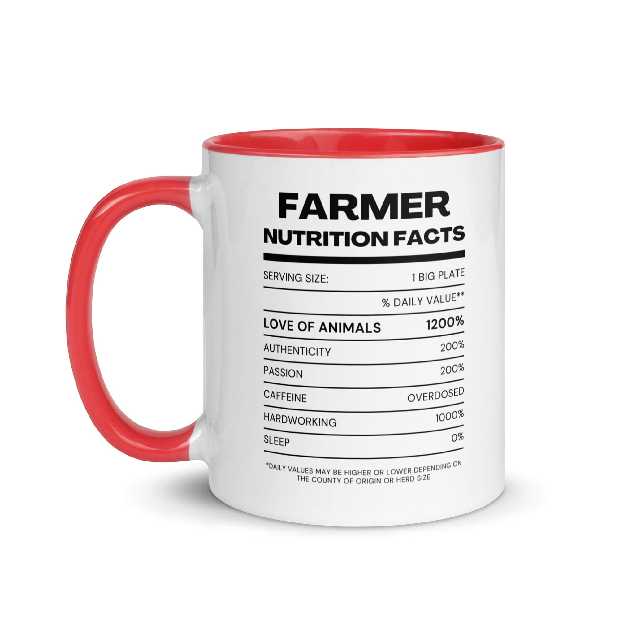 The Tractors Mugs Store Farmers Nutrition Mug with Color Inside Quality Farmers Merch