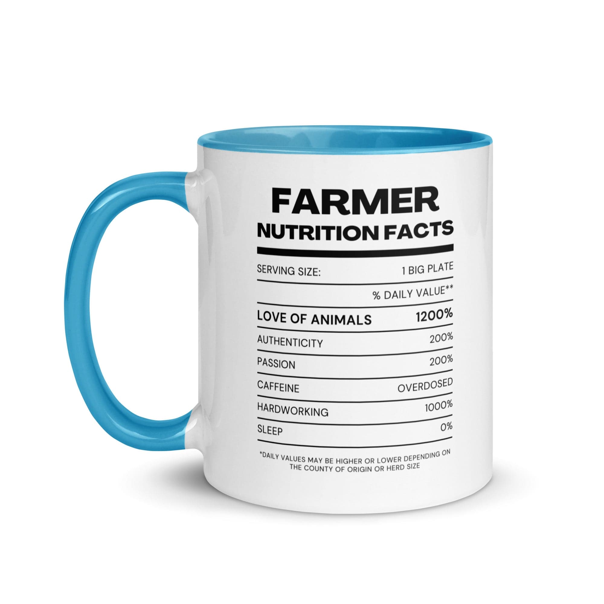 The Tractors Mugs Store Farmers Nutrition Mug with Color Inside Quality Farmers Merch