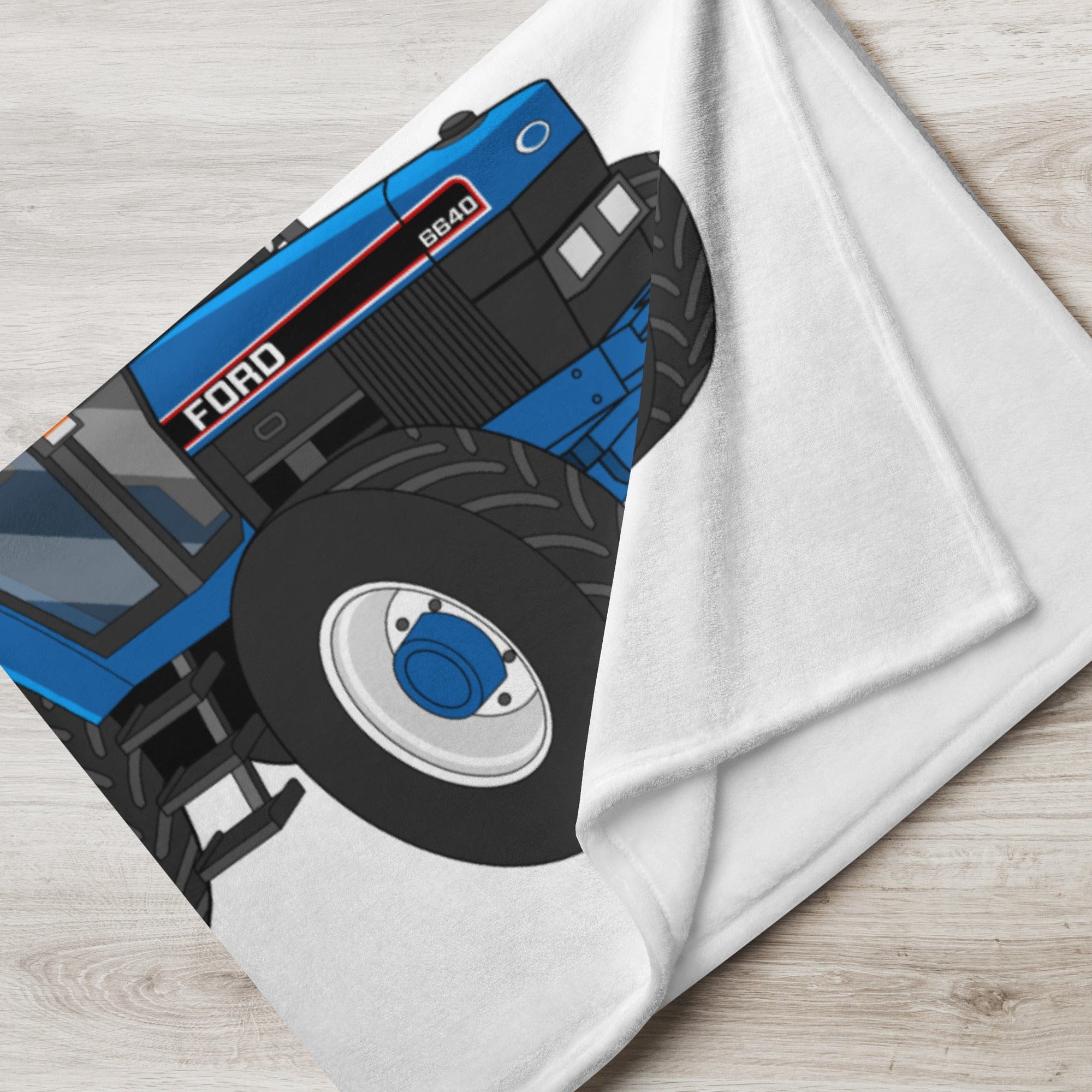 The Tractors Mugs Store Ford 6640 SE 4WD | Throw Blanket Quality Farmers Merch