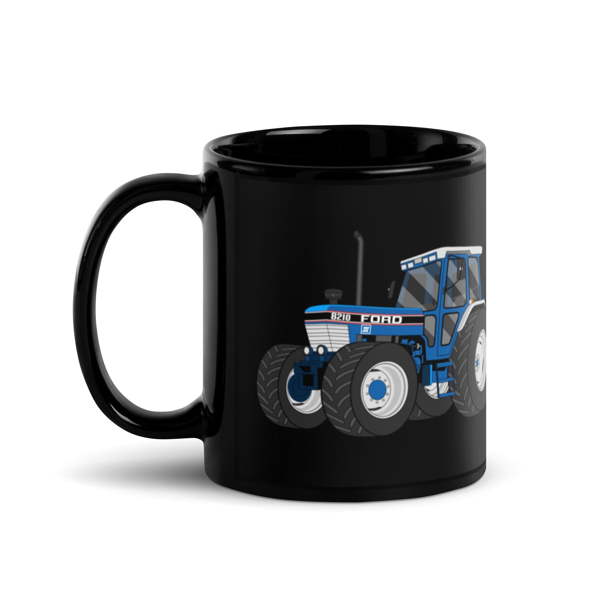 The Tractors Mugs Store Ford 8210 4WD Black Glossy Mug Quality Farmers Merch