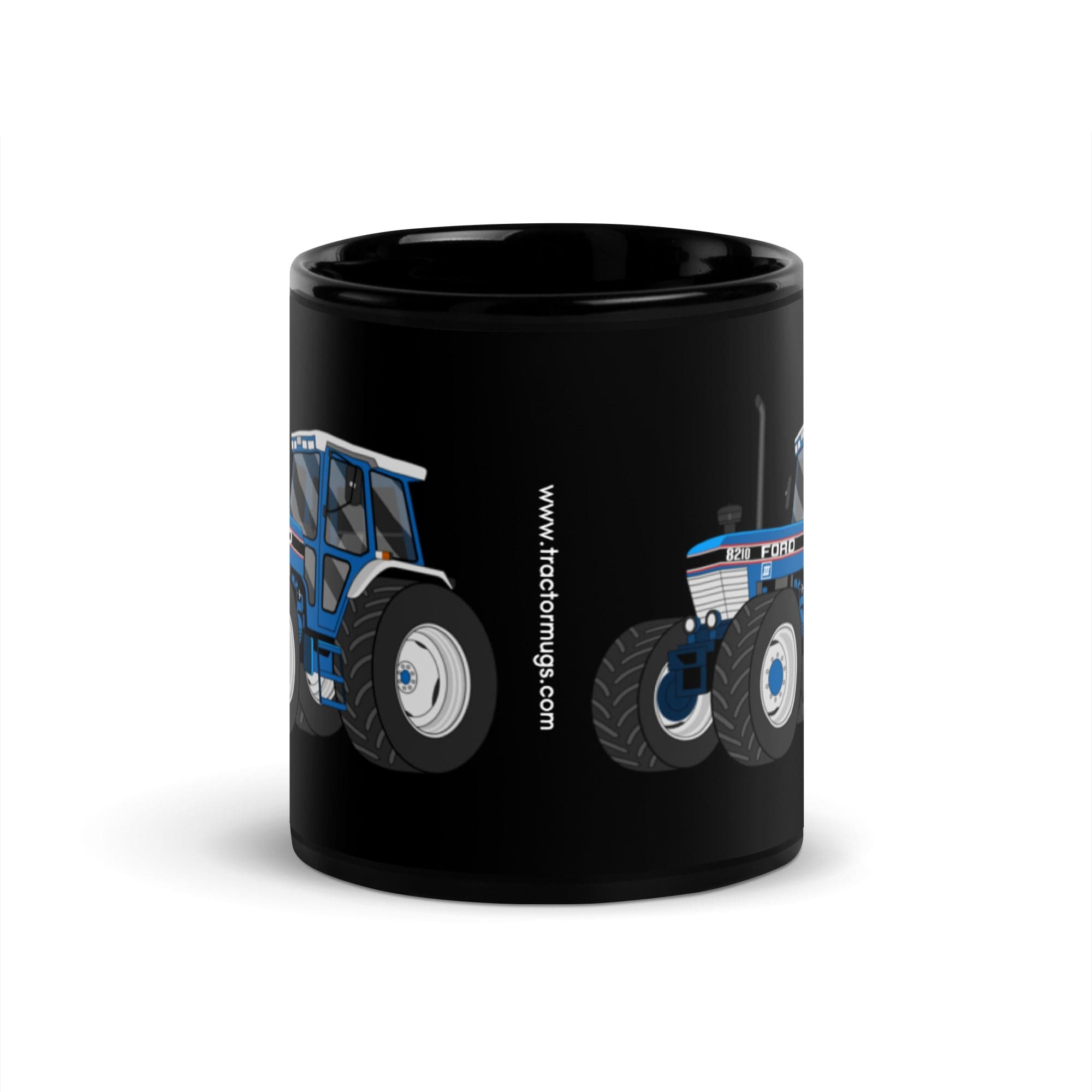 The Tractors Mugs Store Ford 8210 4WD Black Glossy Mug Quality Farmers Merch