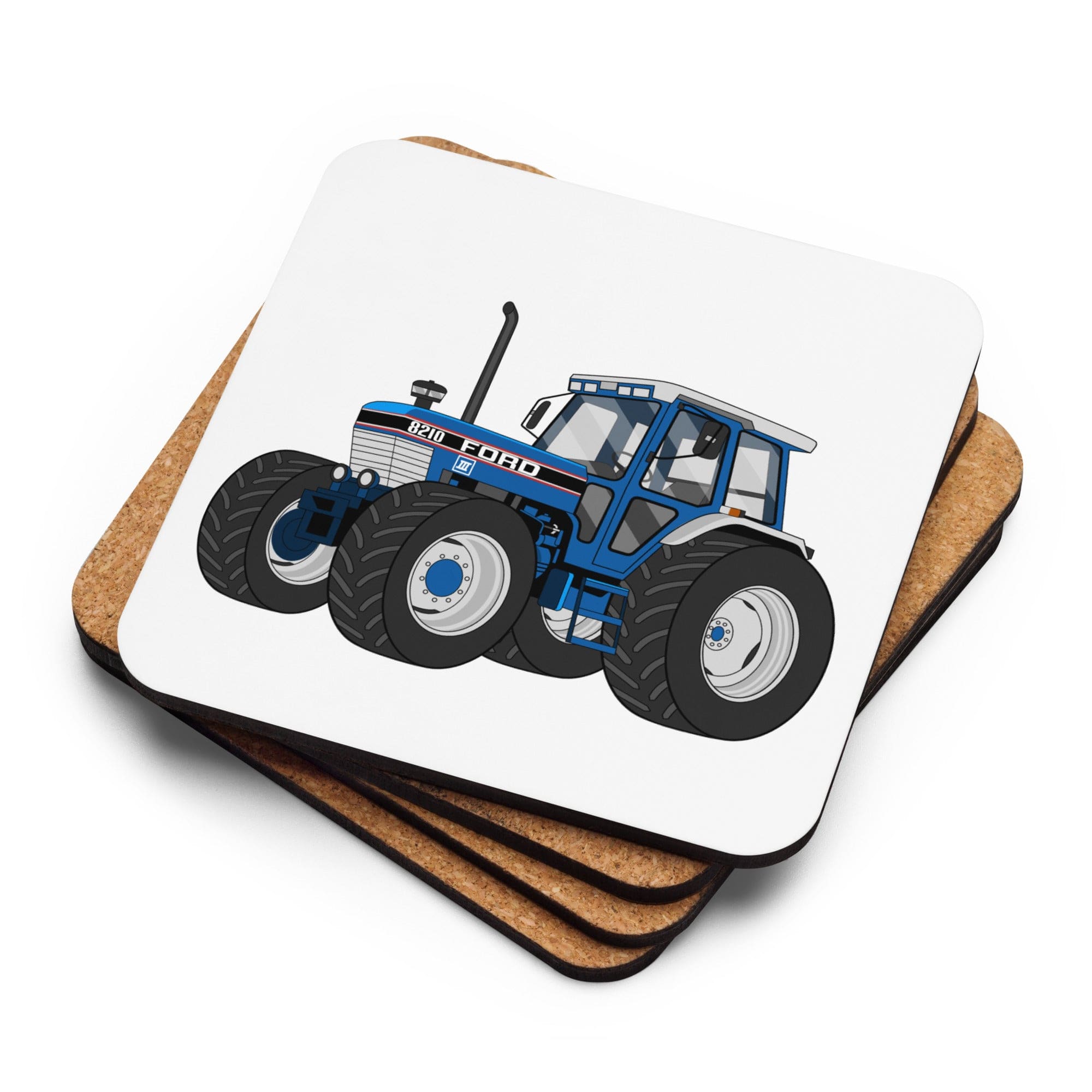 The Tractors Mugs Store Ford 8210 4WD Cork-back coaster Quality Farmers Merch