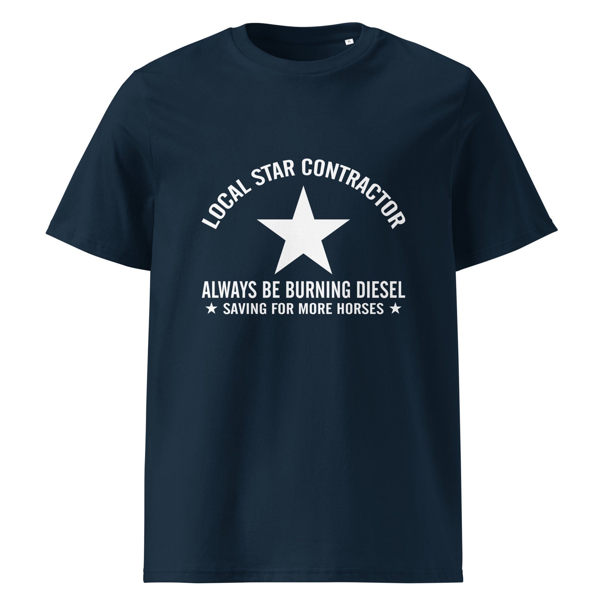 The Tractors Mugs Store French Navy / S Star Contractor Unisex organic cotton t-shirt Quality Farmers Merch