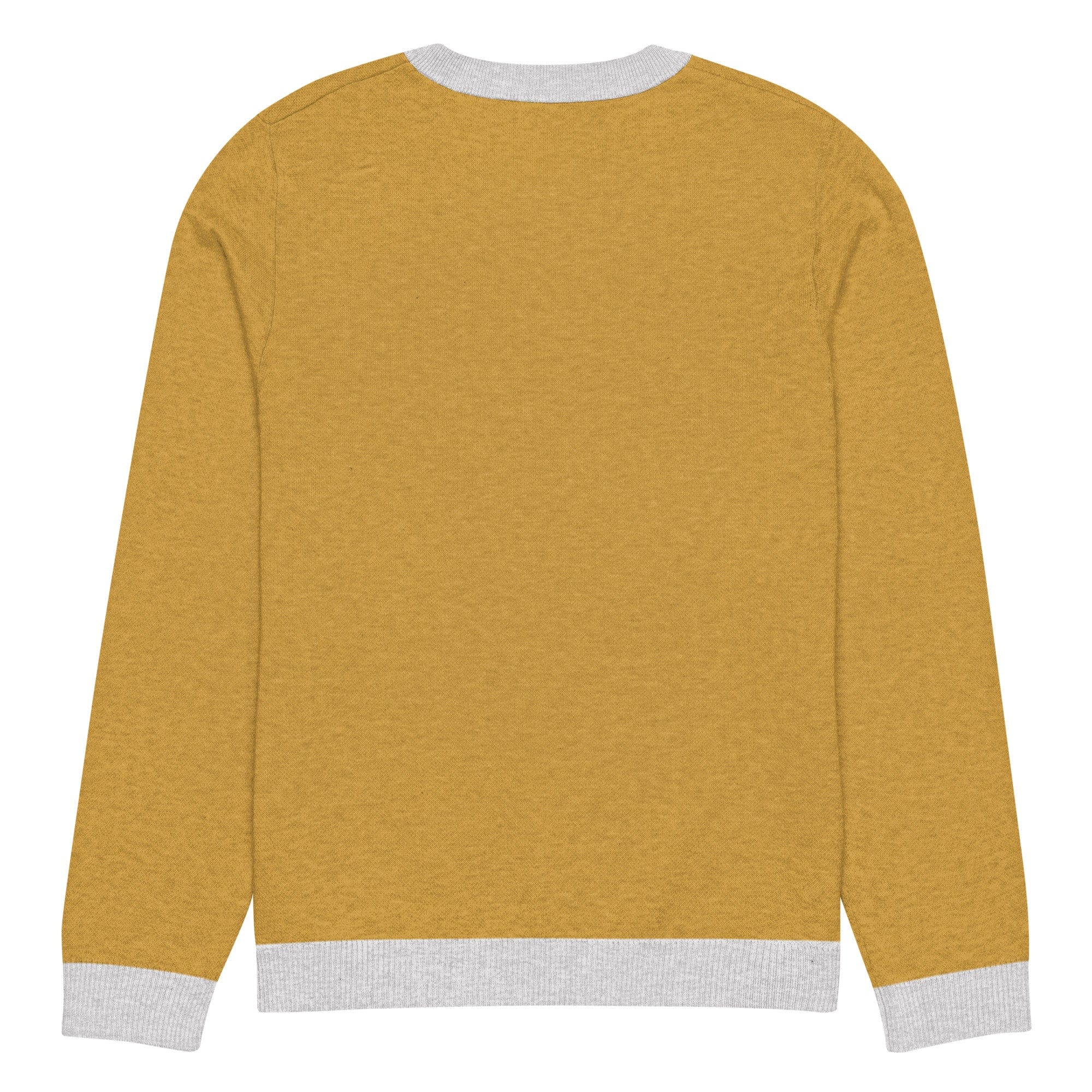 The Tractors Mugs Store Happy Farmer (Yellow) Knitted crew neck sweater Quality Farmers Merch