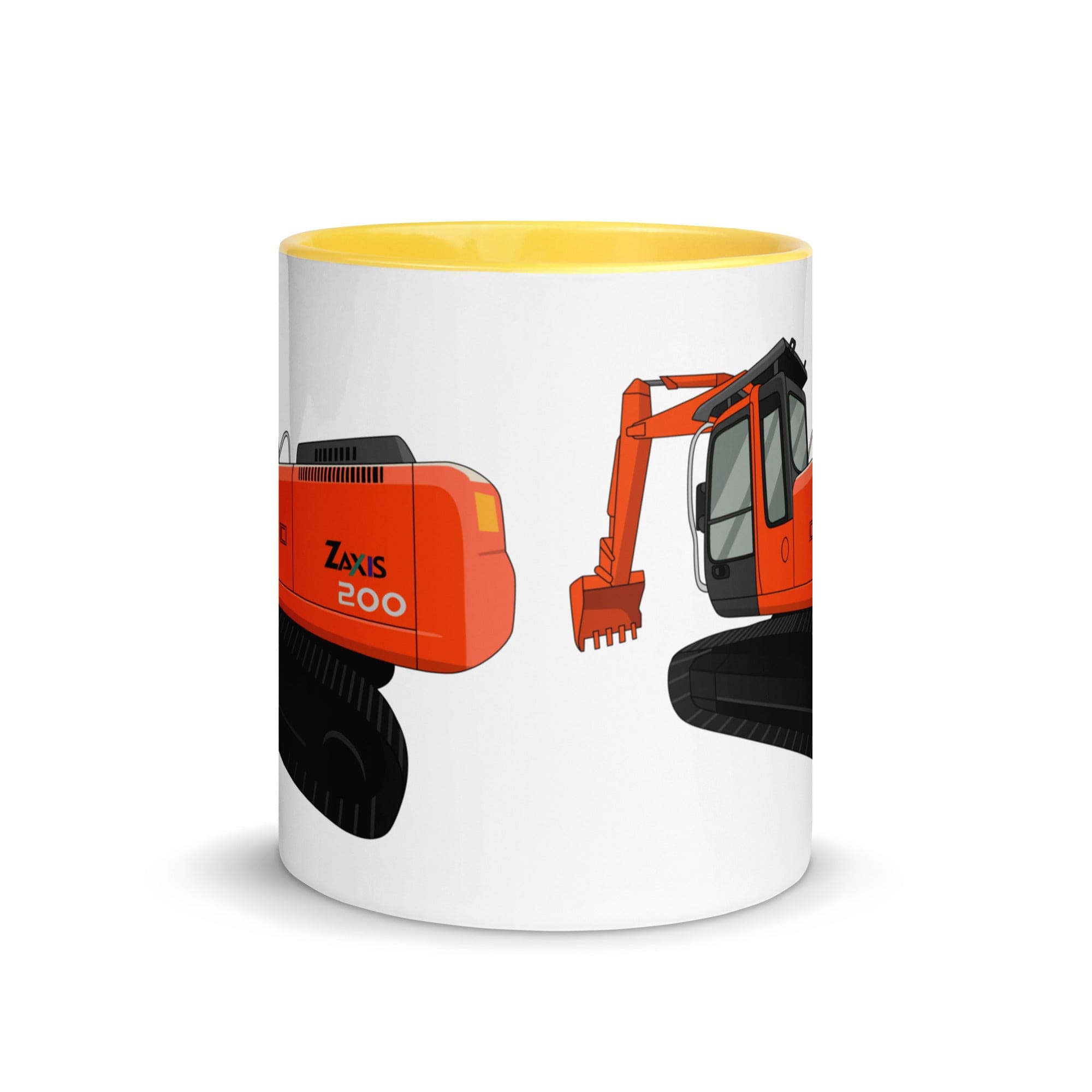 The Tractors Mugs Store Hitachi Zaxis 200 Mug with Color Inside Quality Farmers Merch
