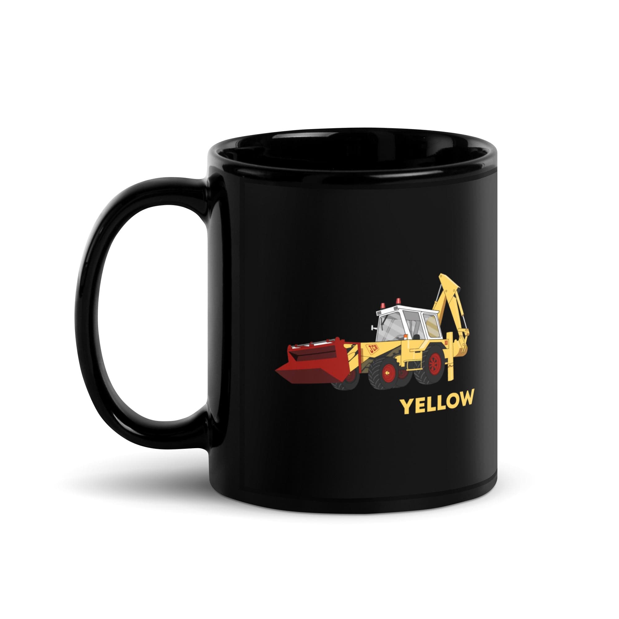 The Tractors Mugs Store If She Ain't Yellow JCB Black Glossy Mug Quality Farmers Merch