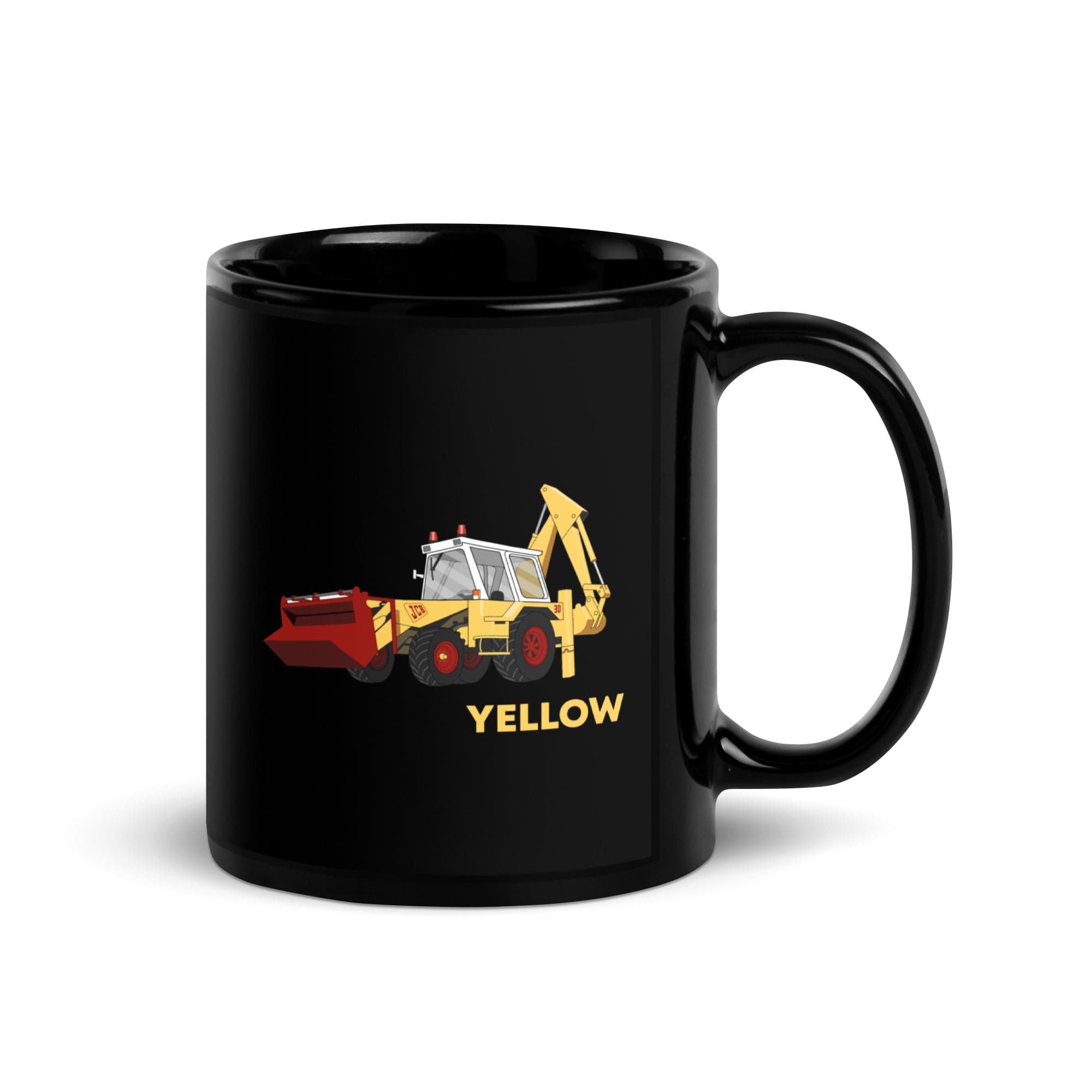 The Tractors Mugs Store If She Ain't Yellow JCB Black Glossy Mug Quality Farmers Merch
