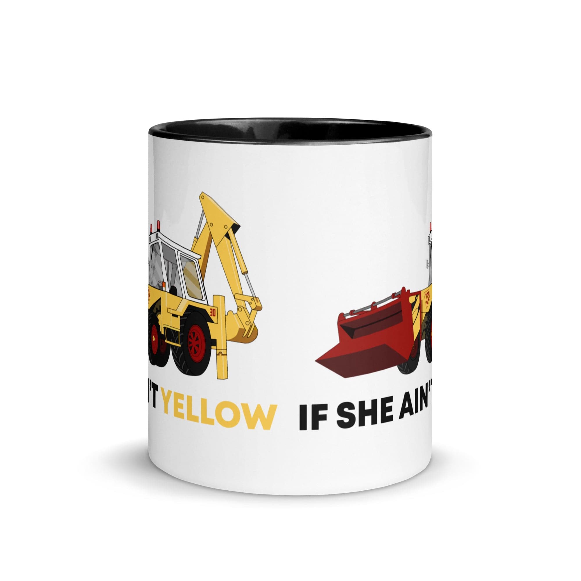 The Tractors Mugs Store If She Ain't Yellow JCB Mug with Color Inside Quality Farmers Merch