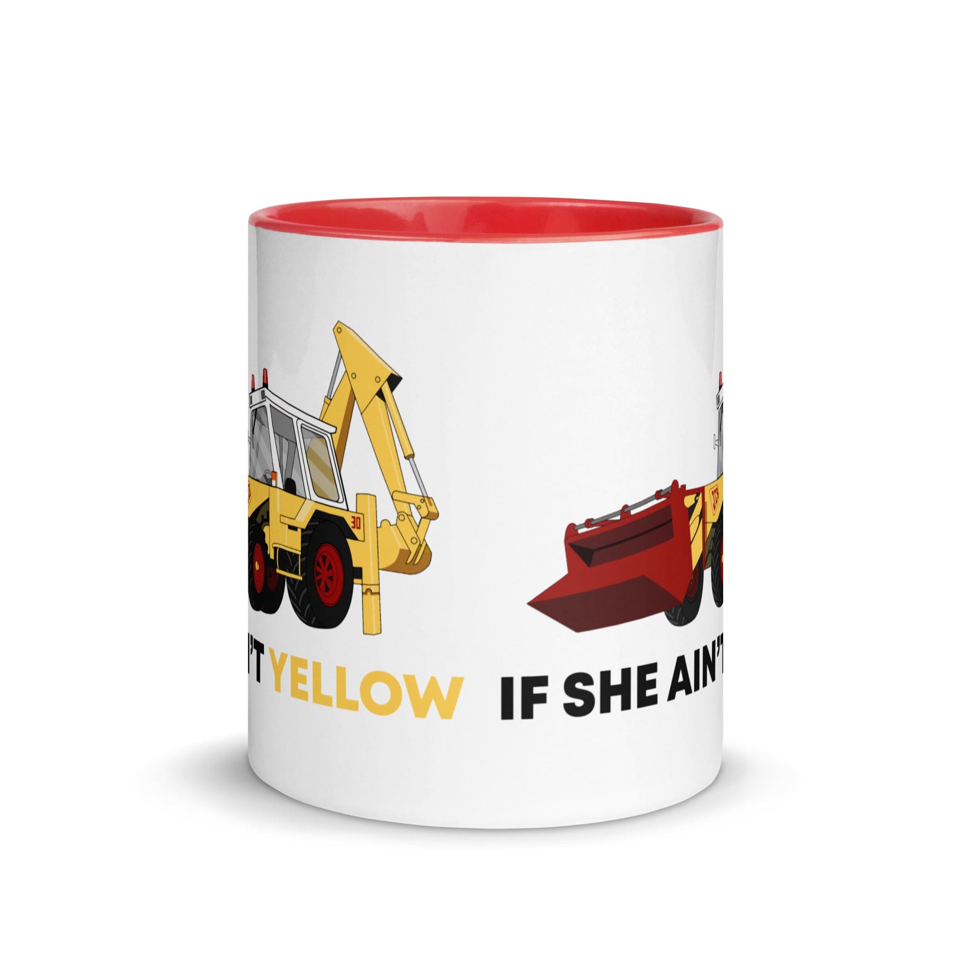 The Tractors Mugs Store If She Ain't Yellow JCB Mug with Color Inside Quality Farmers Merch