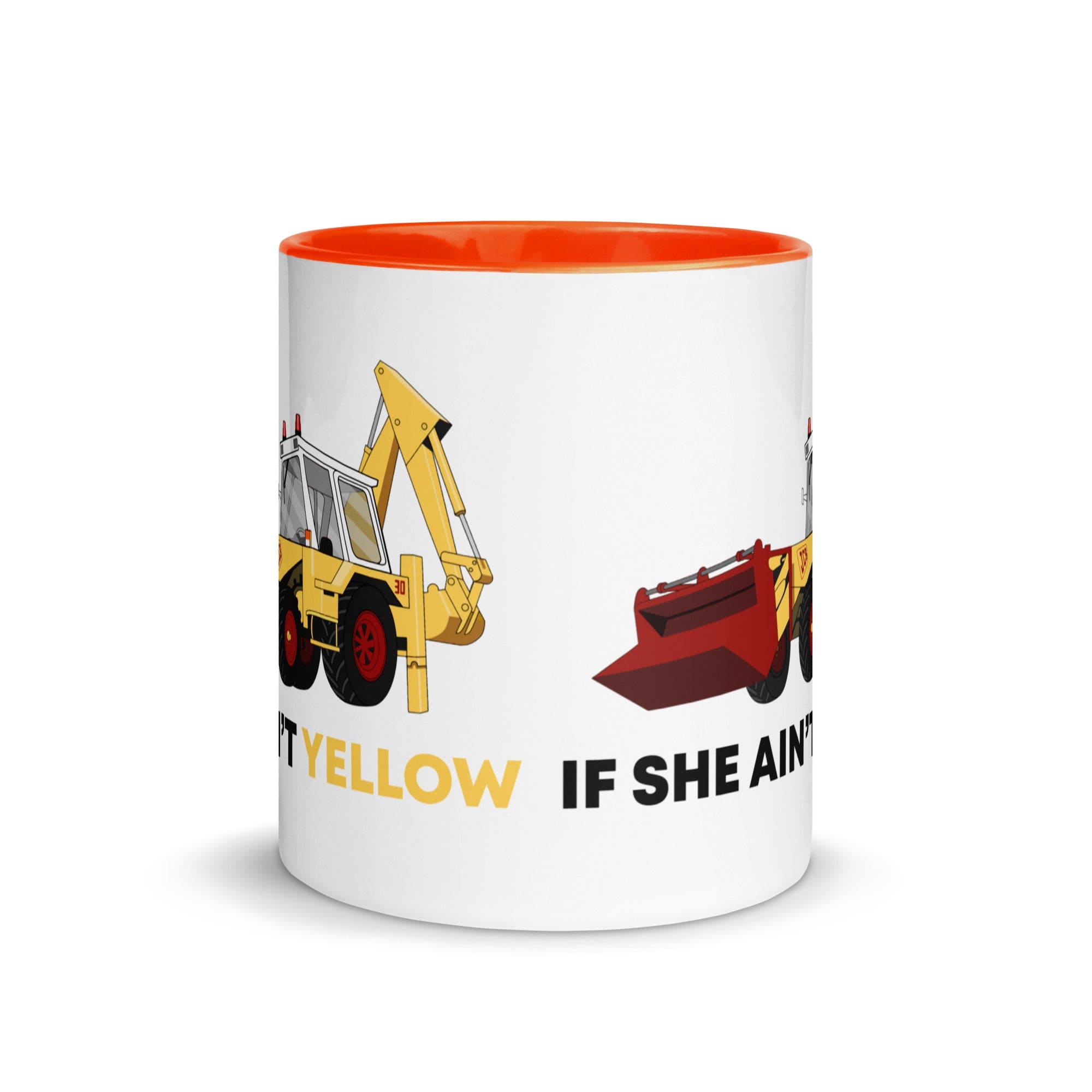 The Tractors Mugs Store If She Ain't Yellow JCB Mug with Color Inside Quality Farmers Merch