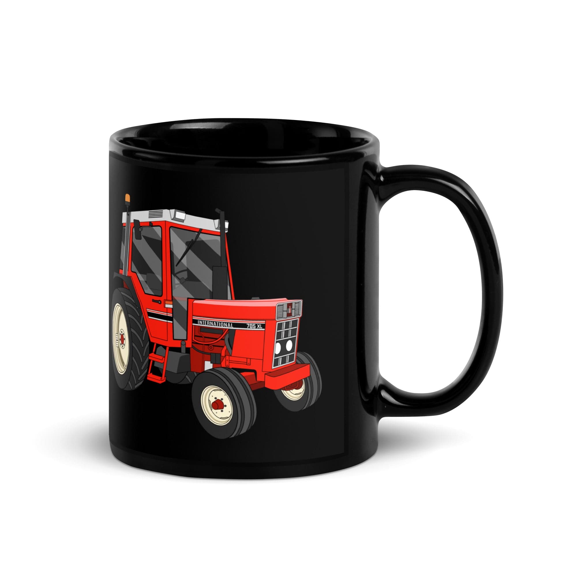 The Tractors Mugs Store International 785 XL Black Glossy Mug Quality Farmers Merch