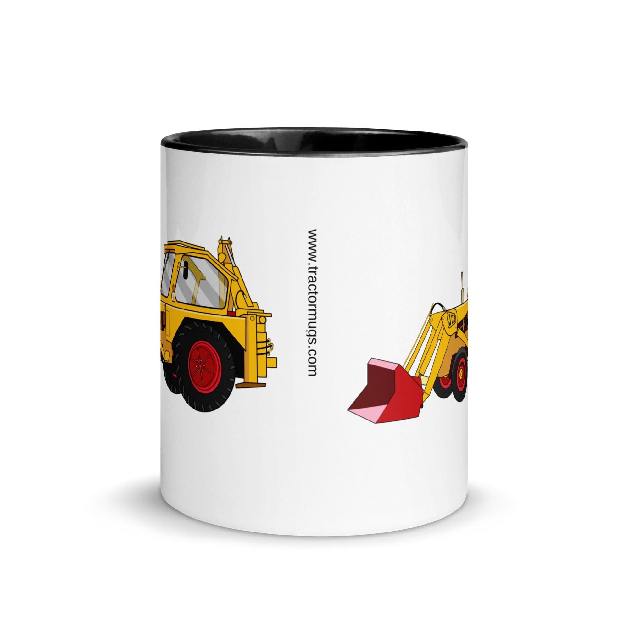 The Tractors Mugs Store JCB 3 Backhoe Mug with Color Inside Quality Farmers Merch
