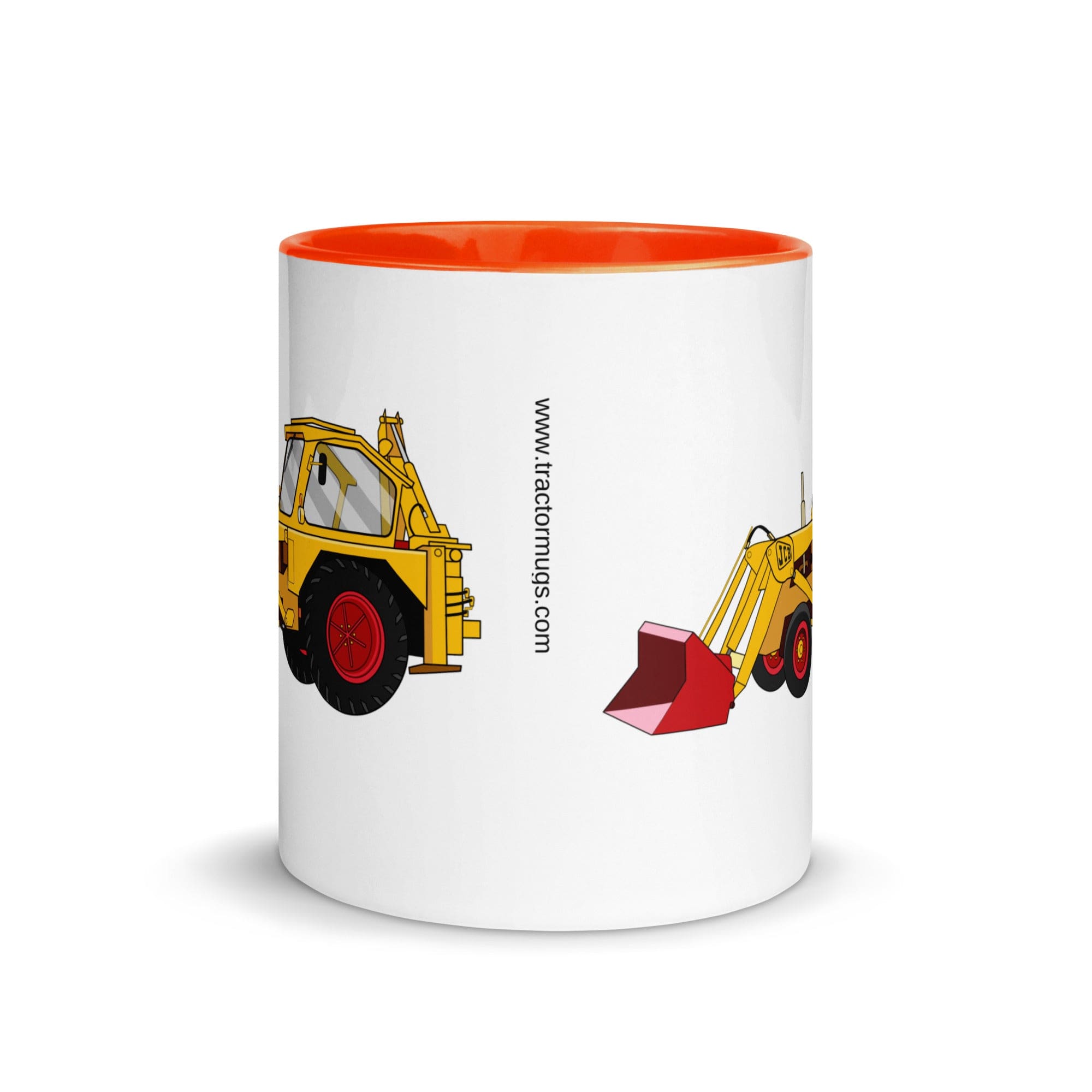 The Tractors Mugs Store JCB 3 Backhoe Mug with Color Inside Quality Farmers Merch