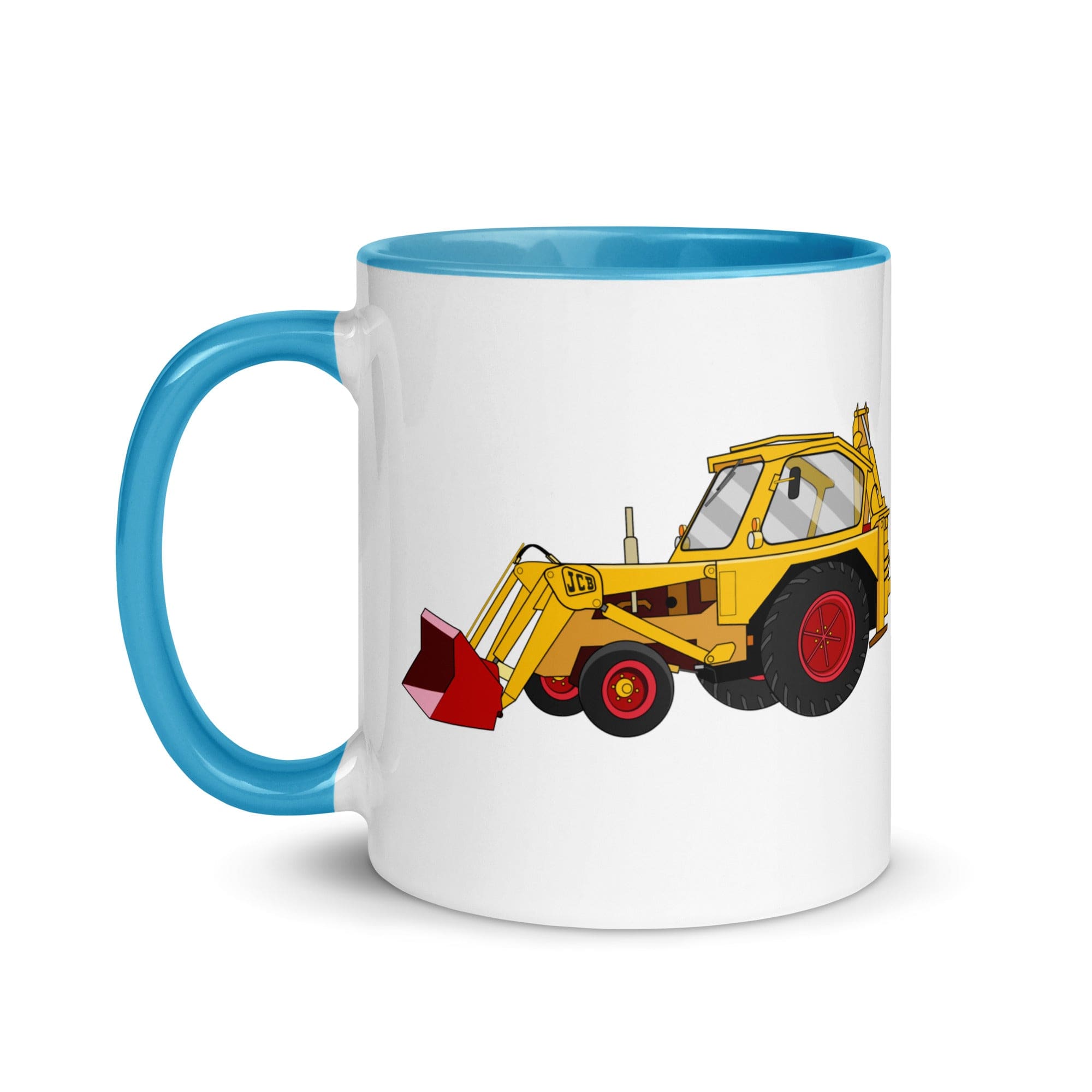 The Tractors Mugs Store JCB 3 Backhoe Mug with Color Inside Quality Farmers Merch