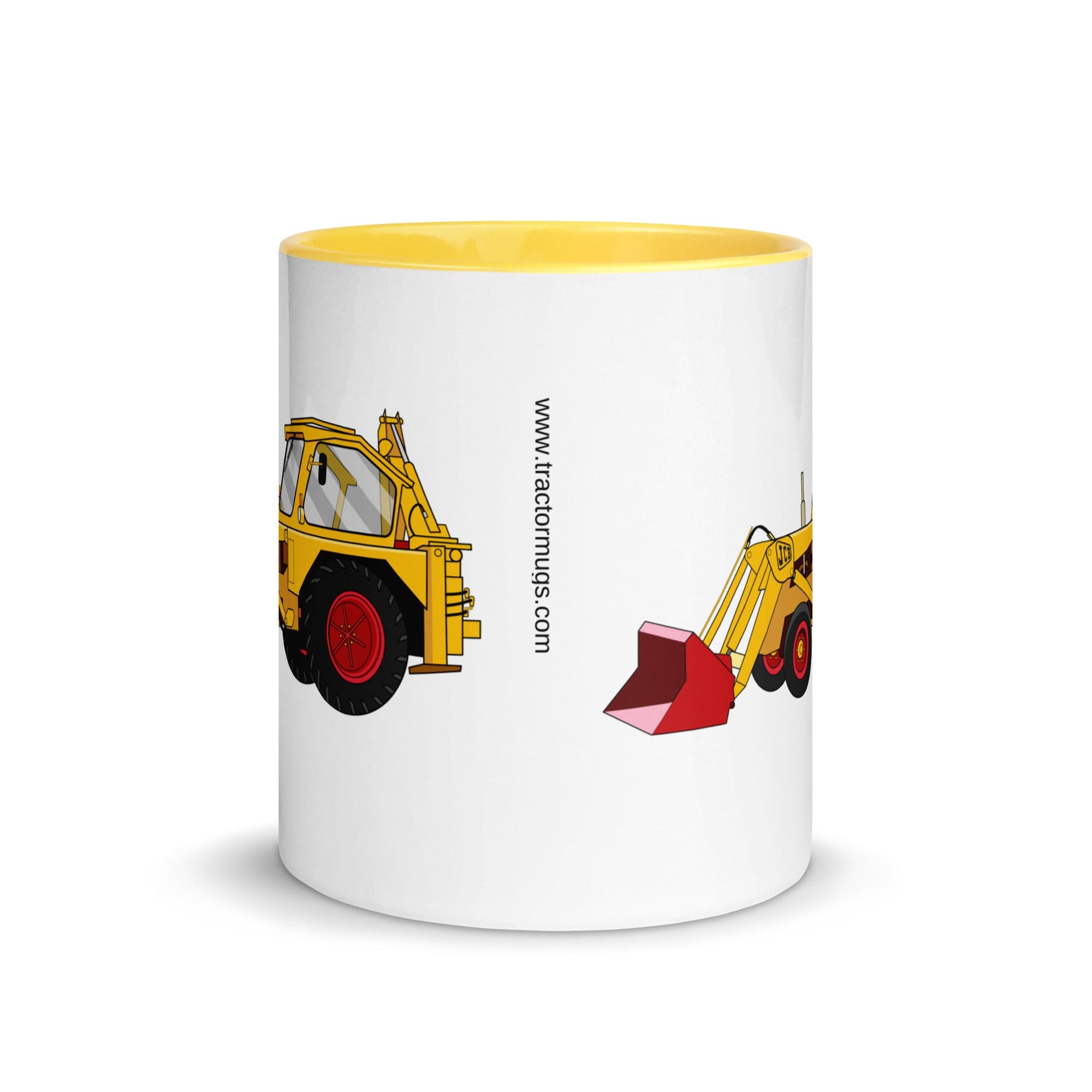 The Tractors Mugs Store JCB 3 Backhoe Mug with Color Inside Quality Farmers Merch