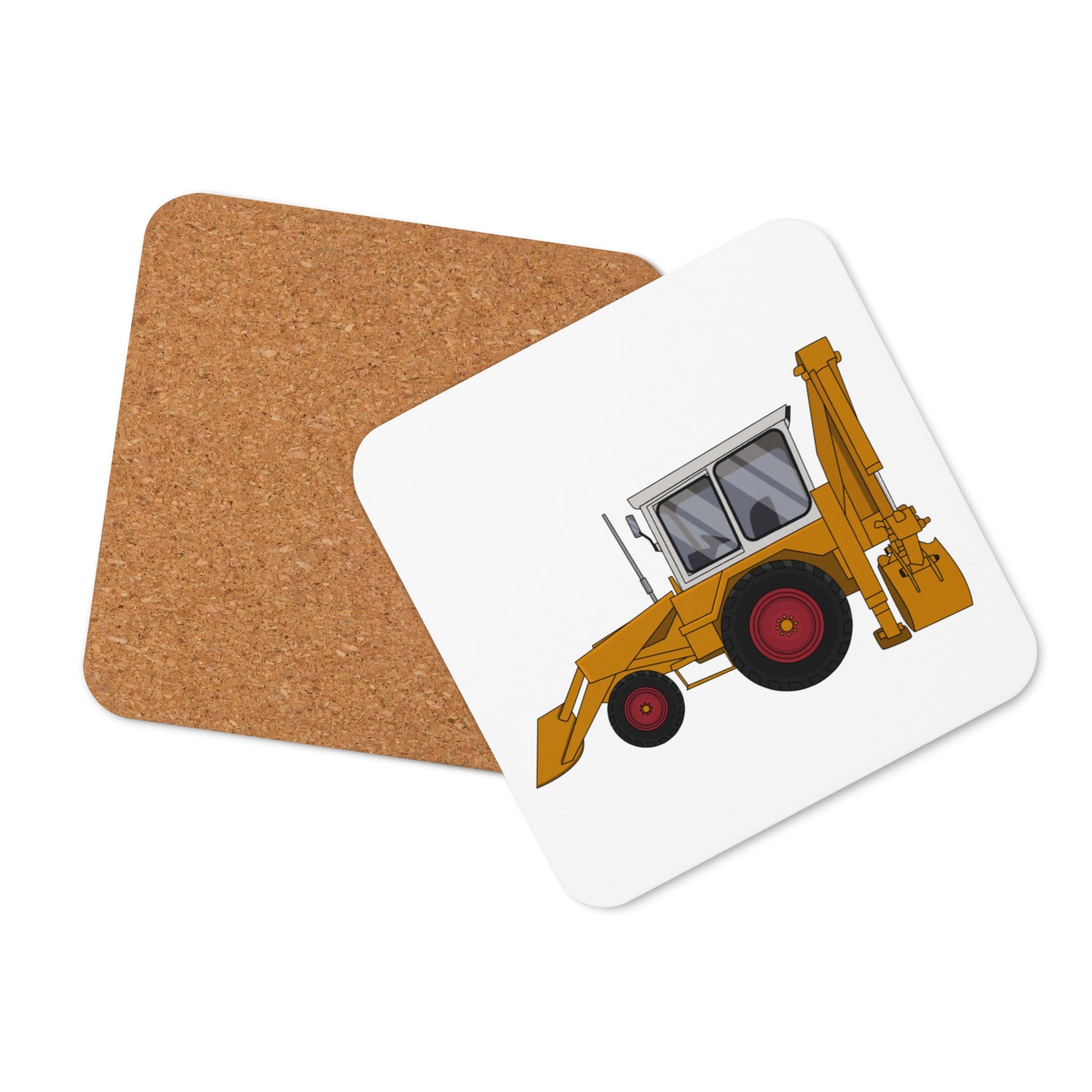 The Tractors Mugs Store JCB 3C (1975) Cork-back coaster Quality Farmers Merch