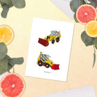 The Tractors Mugs Store JCB 3CX White Cab Sticker sheet Quality Farmers Merch
