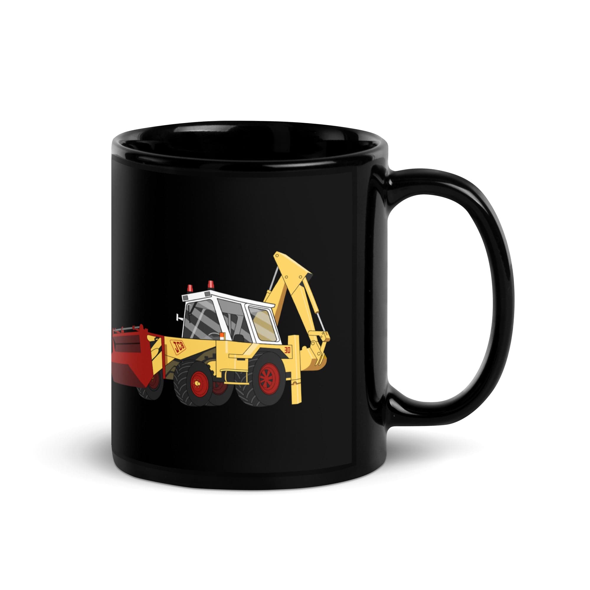 The Tractors Mugs Store JCB 3D Black Glossy Mug Quality Farmers Merch