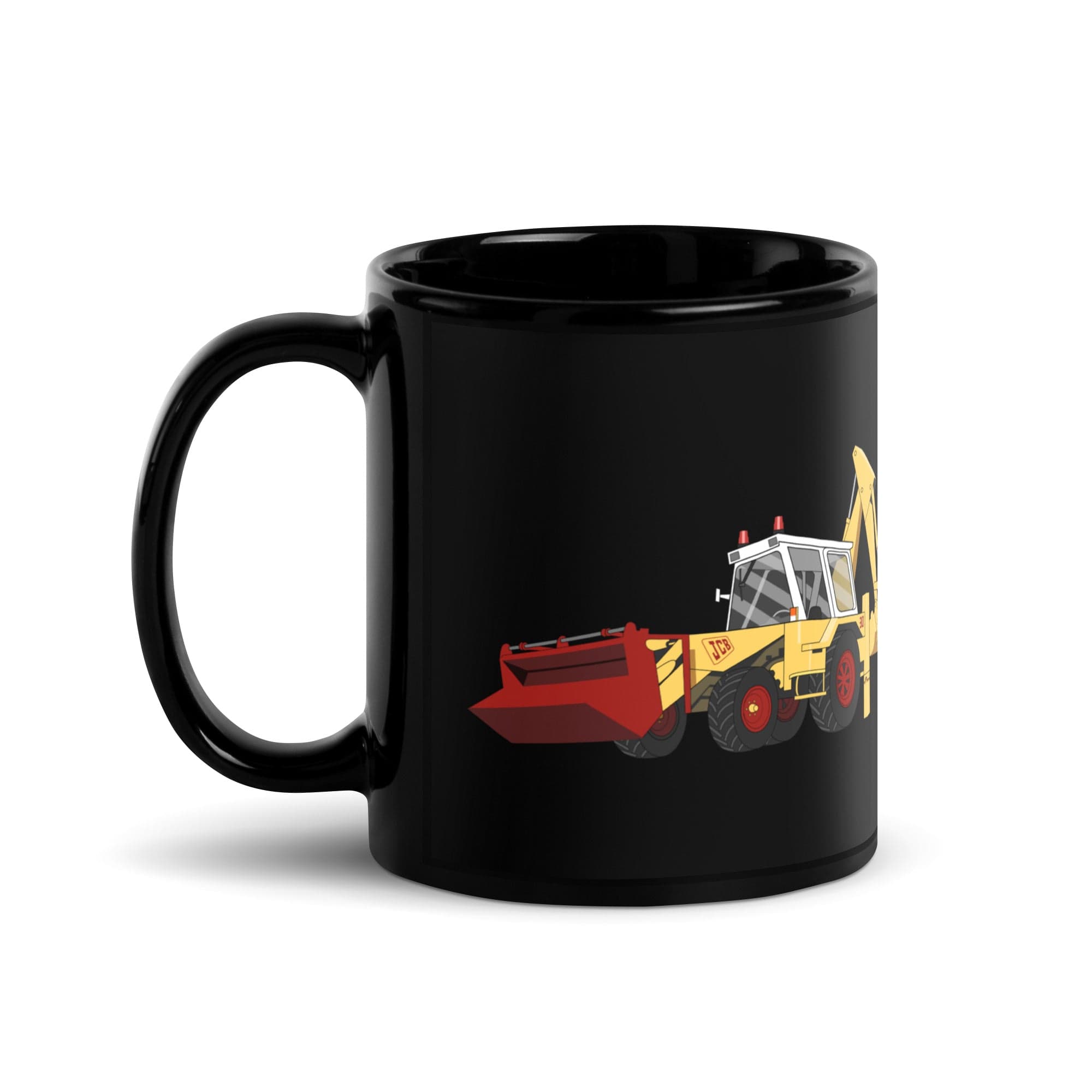 The Tractors Mugs Store JCB 3D Black Glossy Mug Quality Farmers Merch