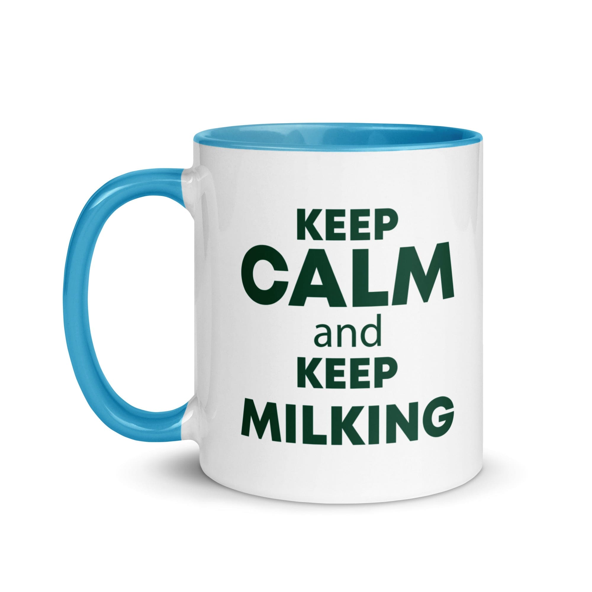 The Tractors Mugs Store KEEP CALM and KEEP MILKING Mug with Color Inside Quality Farmers Merch