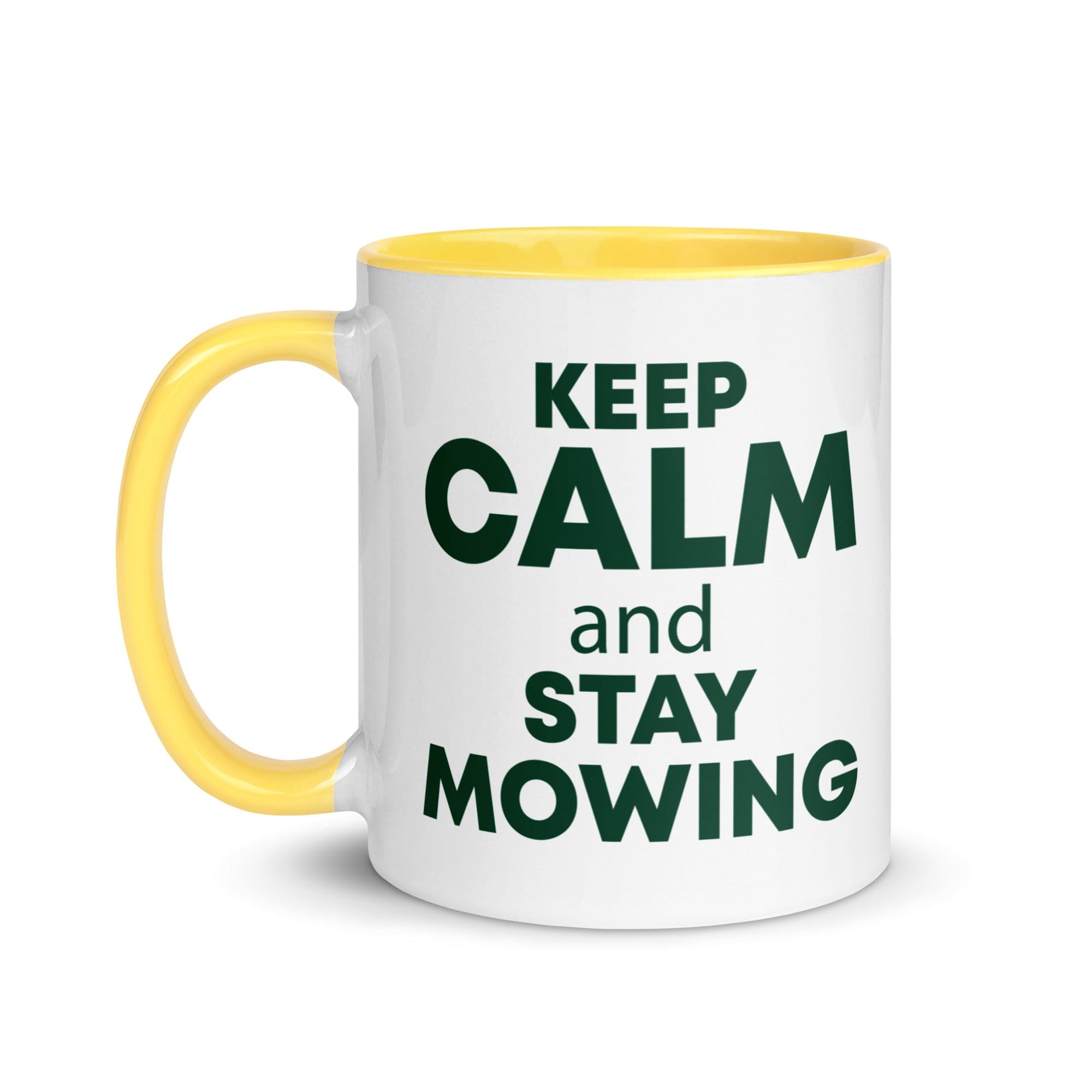 The Tractors Mugs Store KEEP CALM and STAY MOWING Mug with Color Inside Quality Farmers Merch