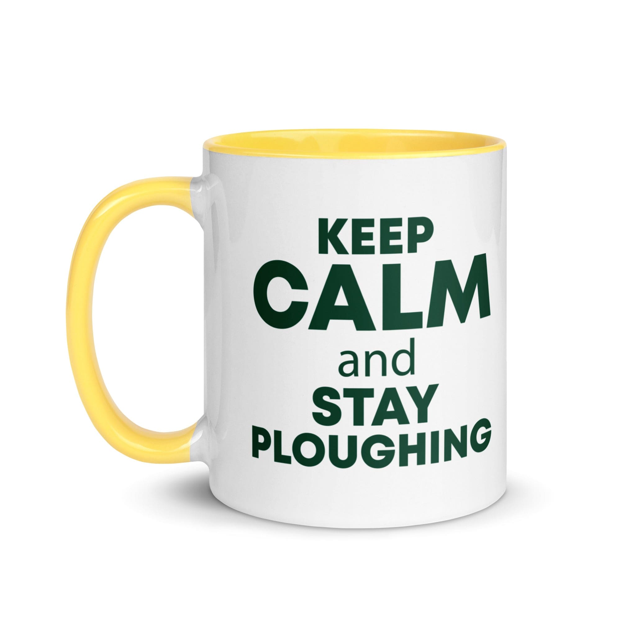 The Tractors Mugs Store KEEP CALM and STAY PLOUGHING Mug with Color Inside Quality Farmers Merch