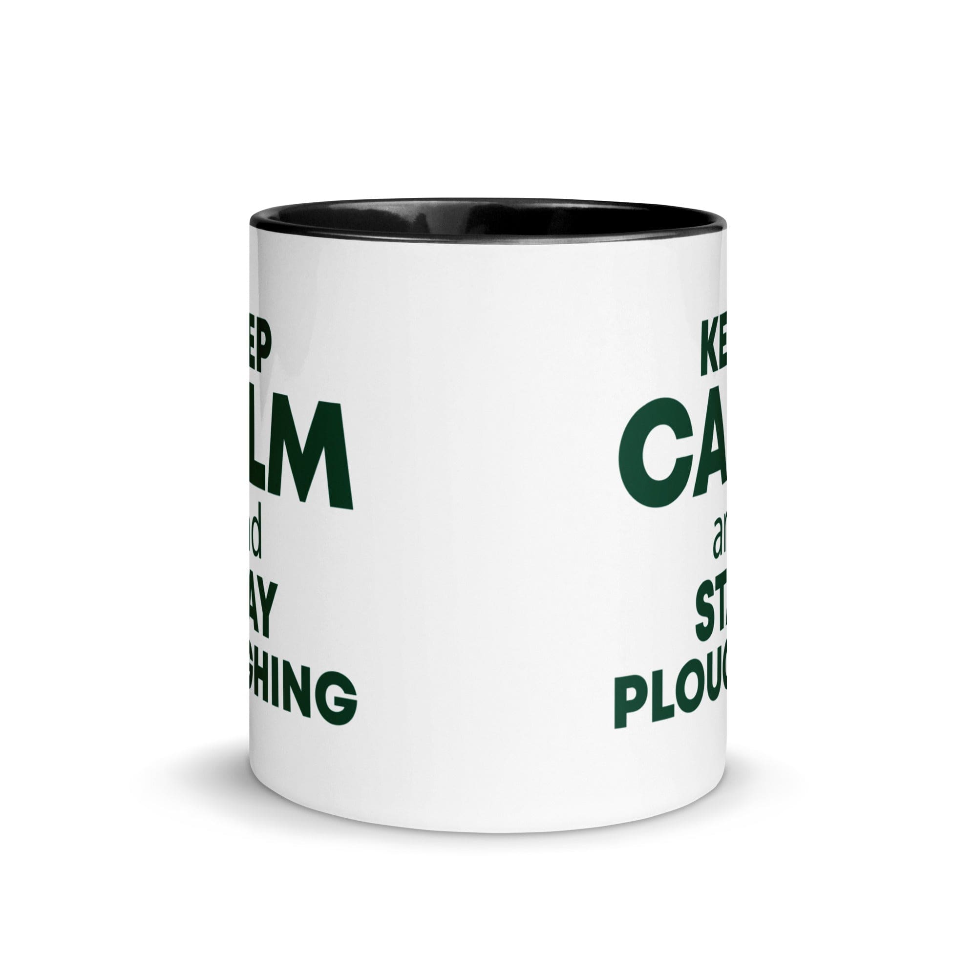 The Tractors Mugs Store KEEP CALM and STAY PLOUGHING Mug with Color Inside Quality Farmers Merch